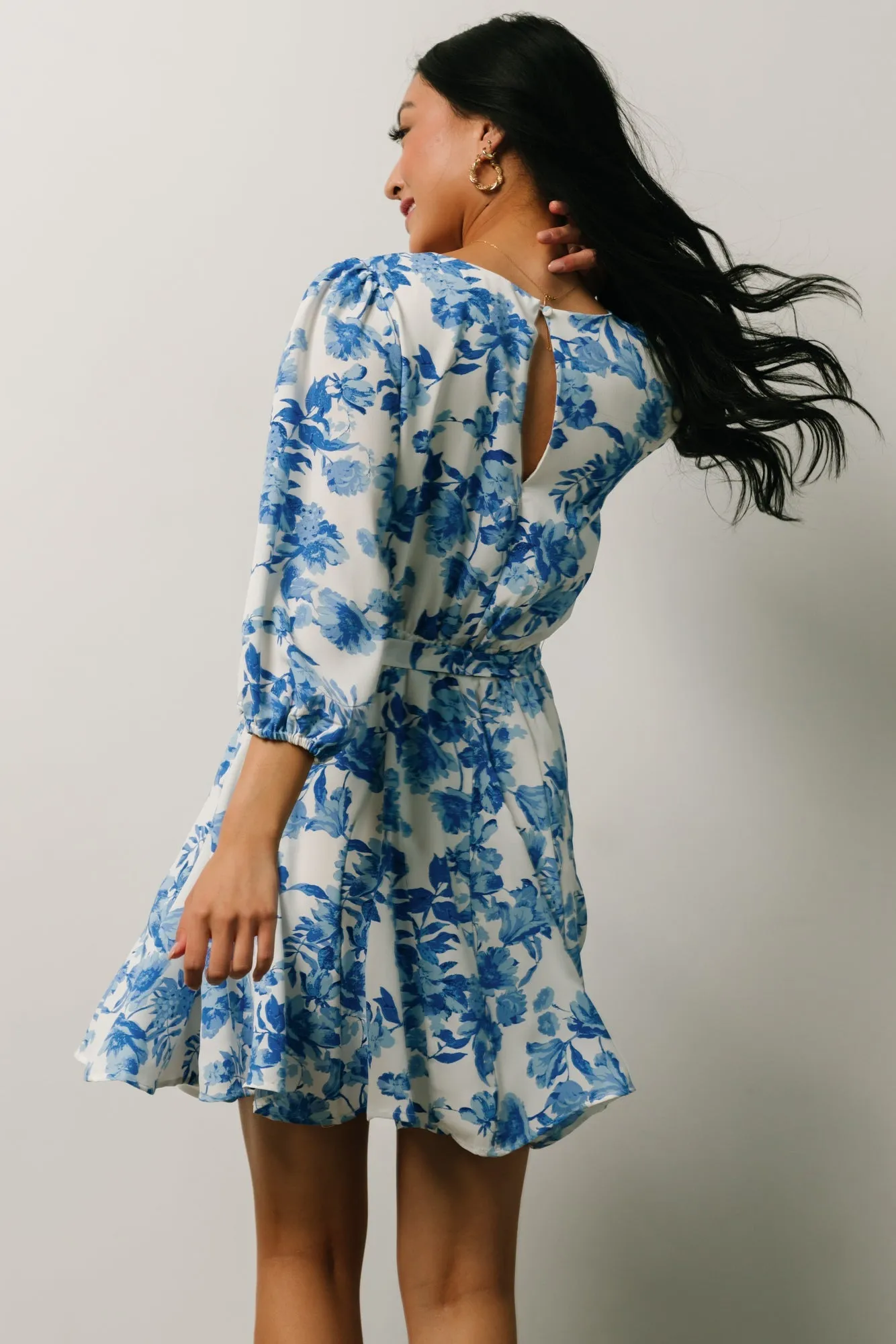 Elena Mini Dress | French Blue Floral sold by Baltic Born product image thumbnail 4