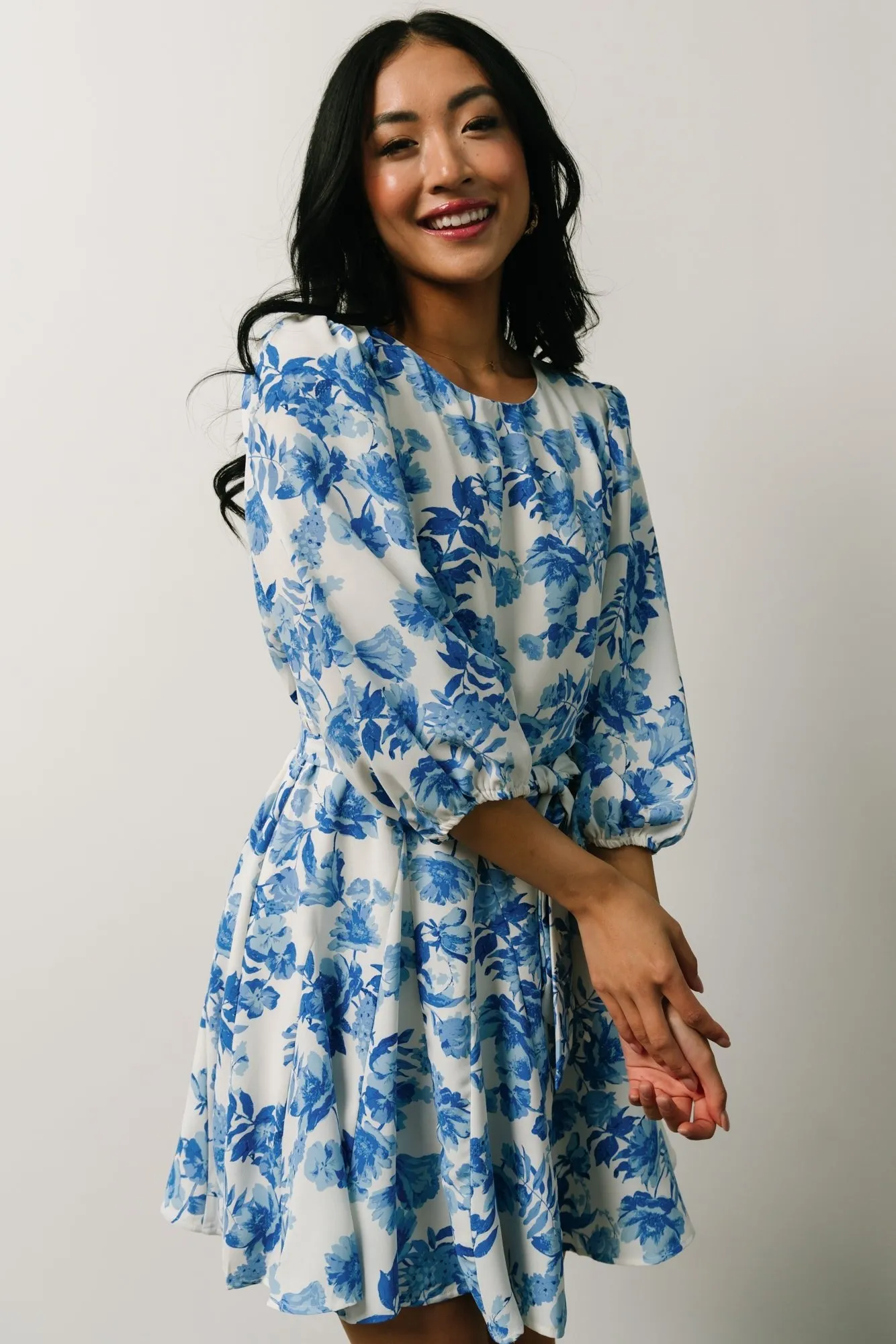 Elena Mini Dress | French Blue Floral sold by Baltic Born product image thumbnail 2