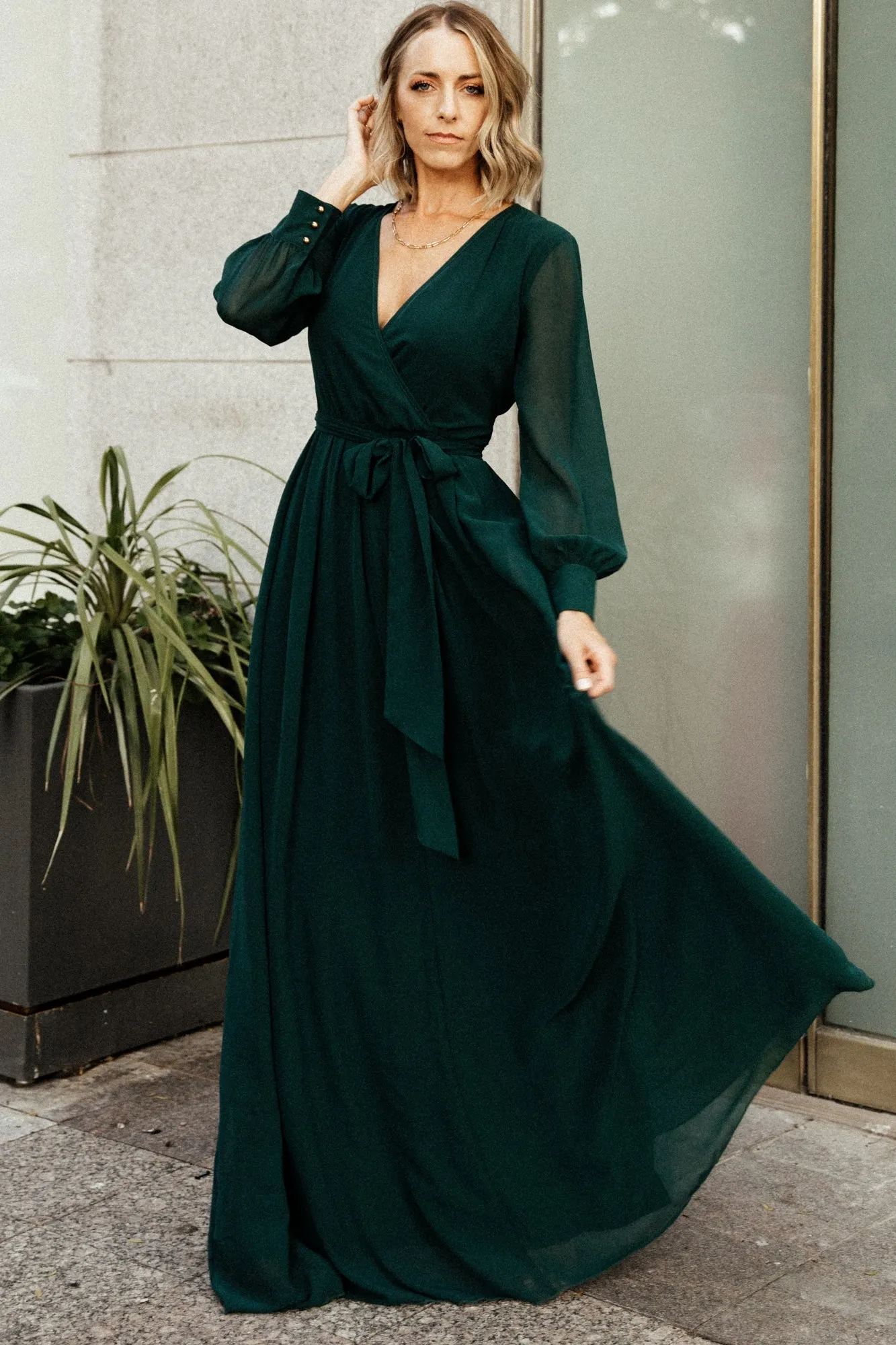 Lydia Maxi Dress | Hunter Green sold by Baltic Born