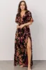 Uma Velvet Maxi Dress | Plum Floral sold by Baltic Born