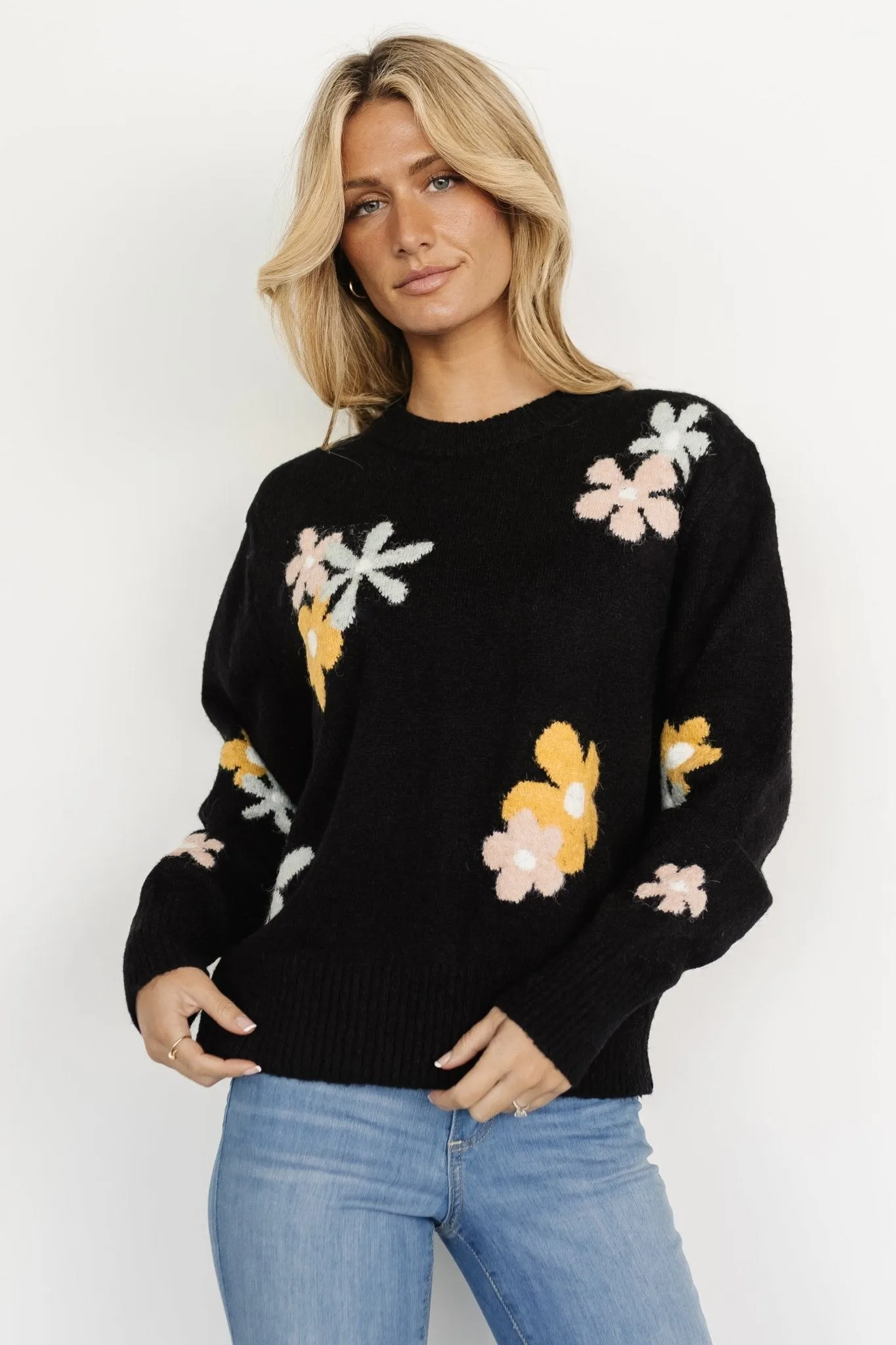Roxy Sweater | Black Flower sold by Baltic Born