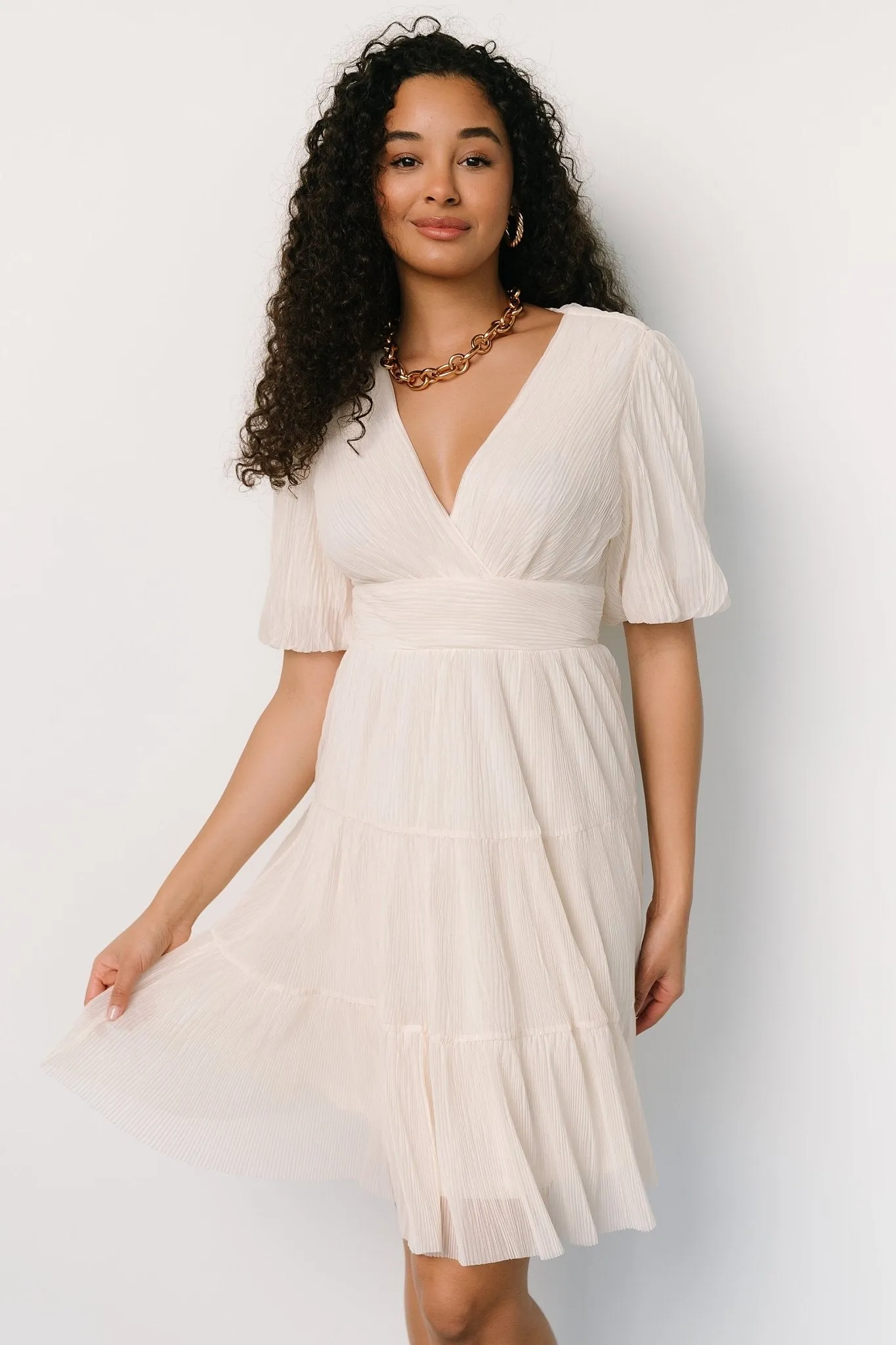 Patrice Short Dress | Cream sold by Baltic Born product image thumbnail 2