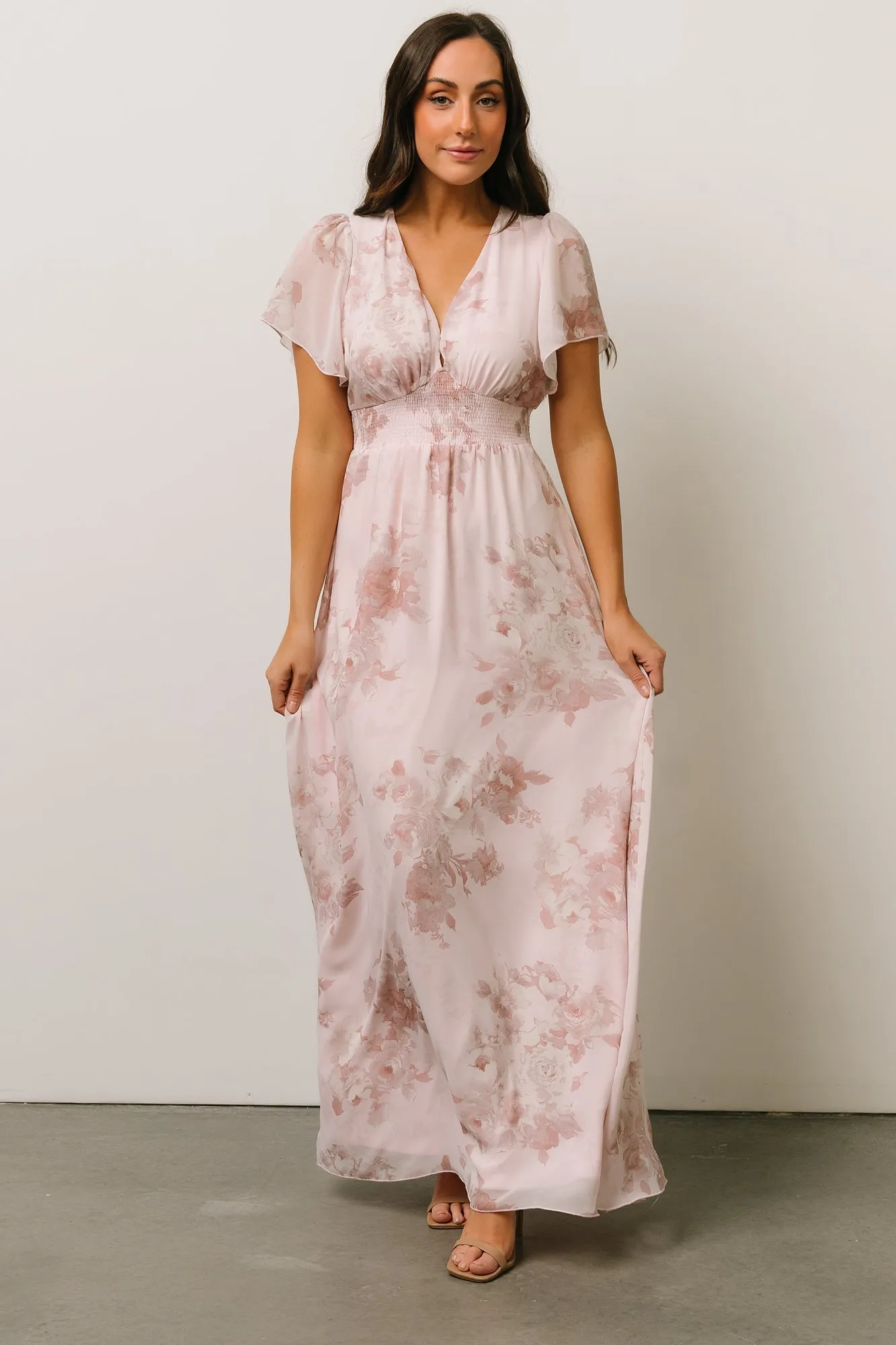 Alexandria Smocked Maxi Dress | Blush Floral sold by Baltic Born product image thumbnail 4
