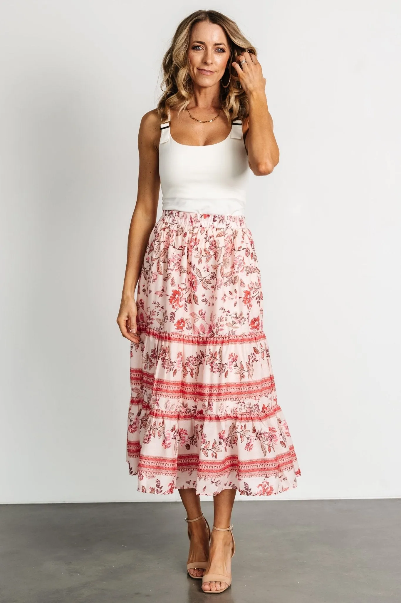 Meg Skirt | Blush Multi sold by Baltic Born