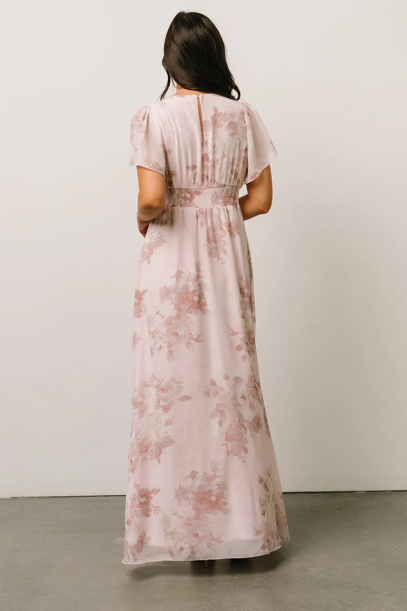Alexandria Smocked Maxi Dress | Blush Floral sold by Baltic Born product image thumbnail 5
