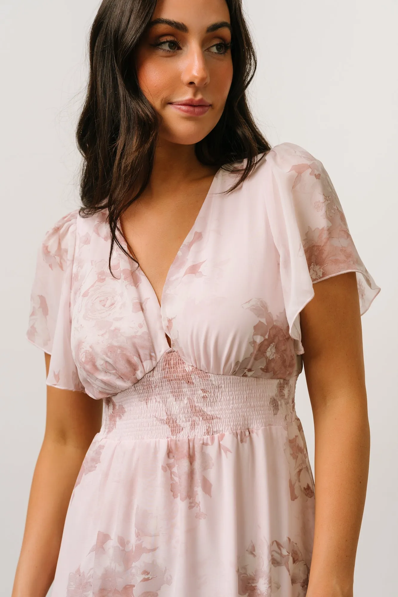 Alexandria Smocked Maxi Dress | Blush Floral sold by Baltic Born product image thumbnail 2