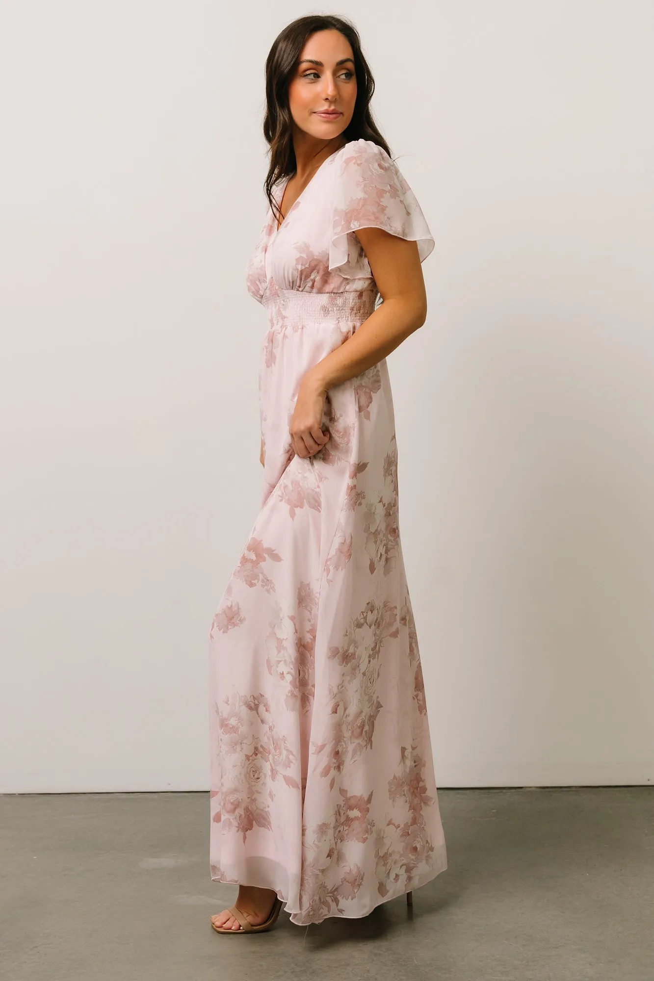 Alexandria Smocked Maxi Dress | Blush Floral sold by Baltic Born product image thumbnail 3