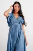 Jennifer Deep V Maxi Dress | Blue sold by Baltic Born