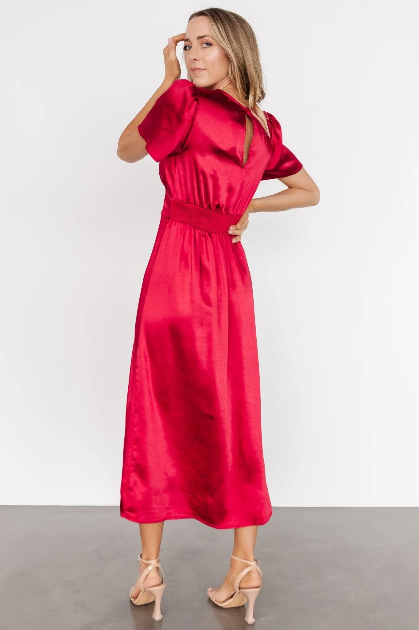 Allie Satin Dress | Deep Red sold by Baltic Born product image thumbnail 3