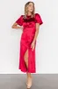 Allie Satin Dress | Deep Red sold by Baltic Born