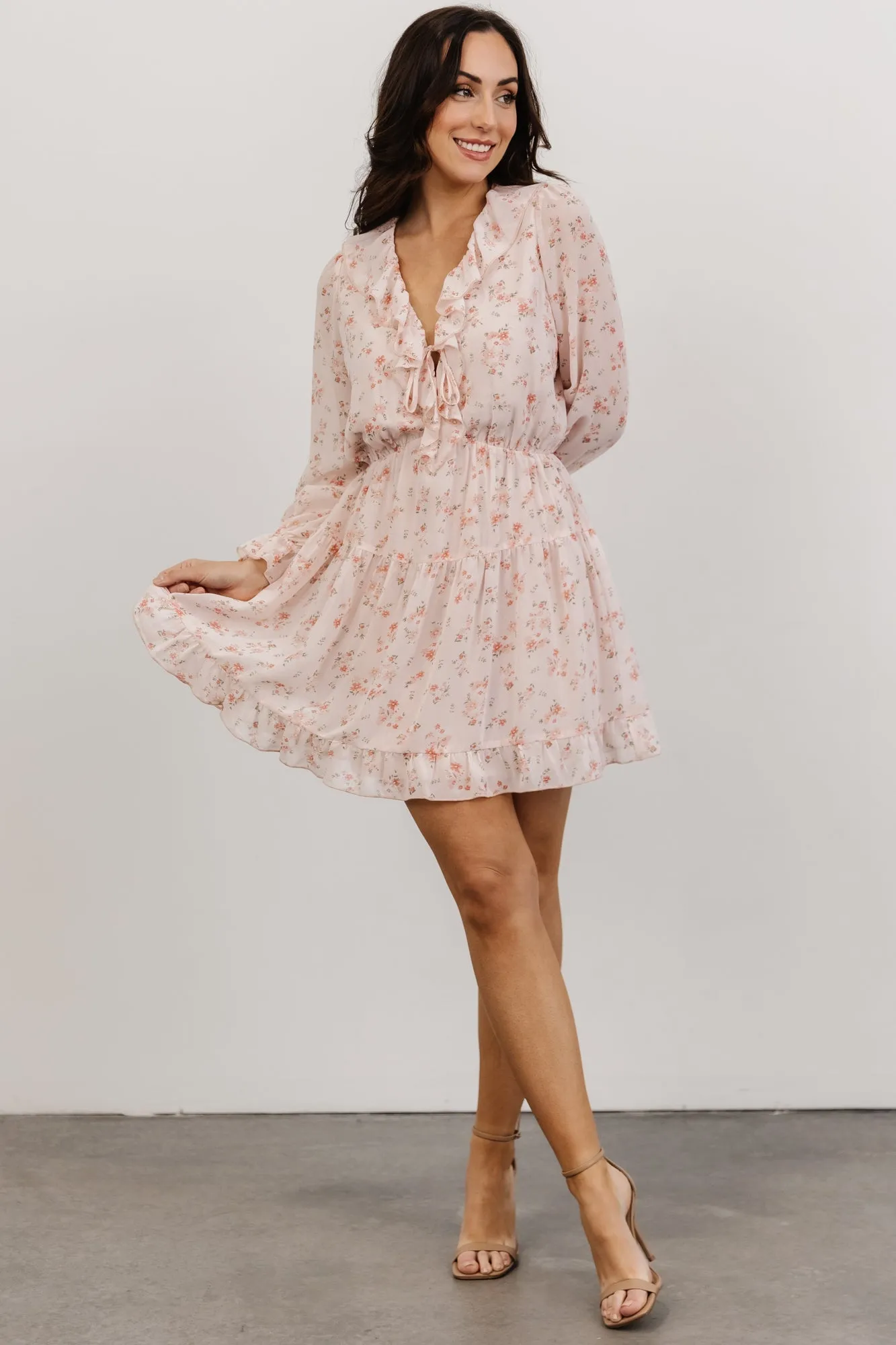 Doris Mini Dress | Blush Floral sold by Baltic Born