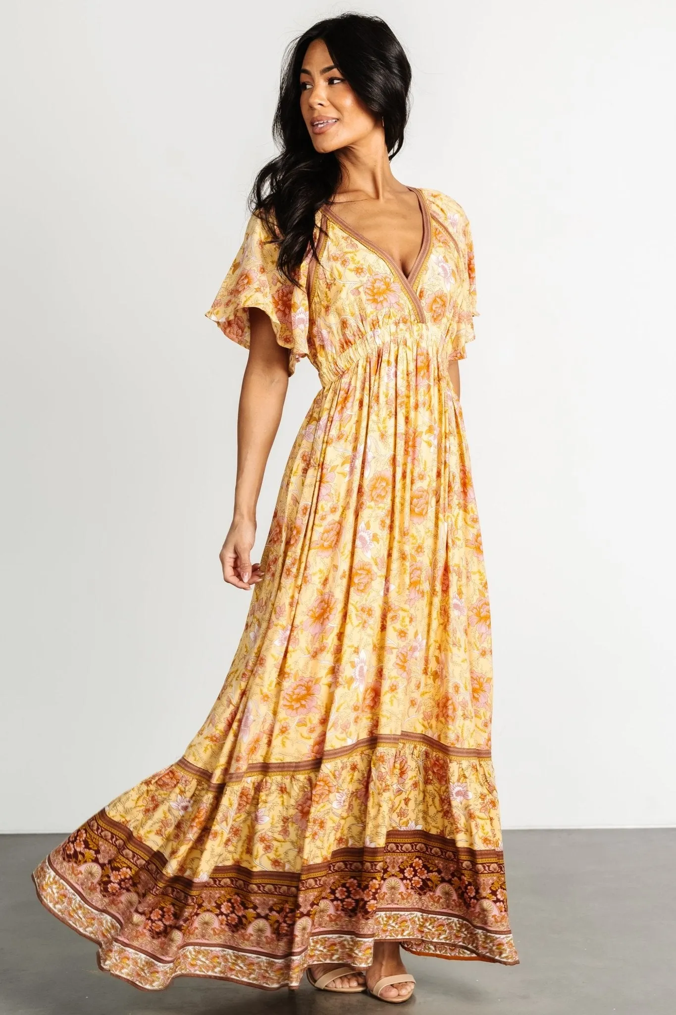 Marietta Maxi Dress | Golden Floral sold by Baltic Born product image thumbnail 5