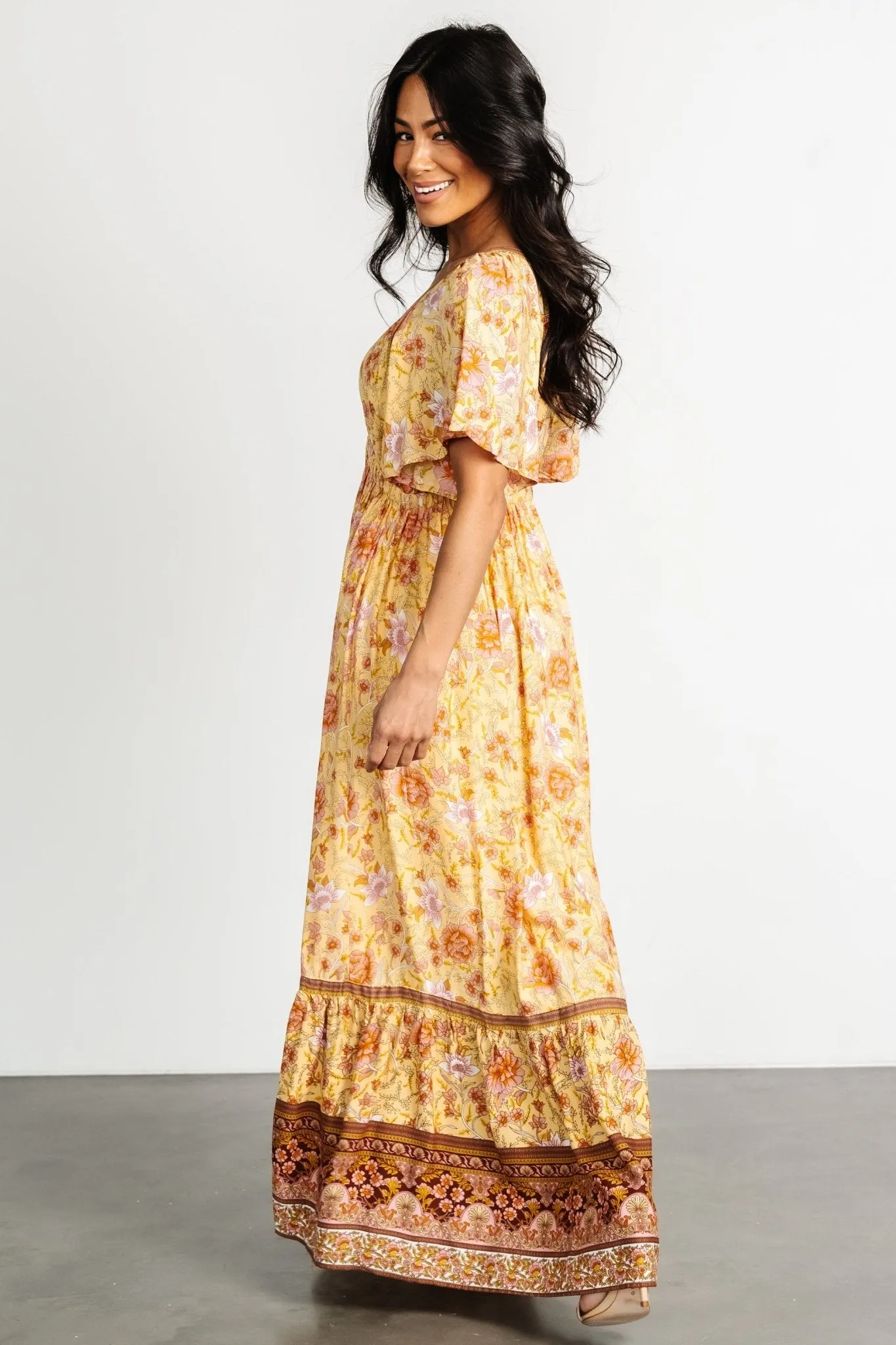 Marietta Maxi Dress | Golden Floral sold by Baltic Born product image thumbnail 2