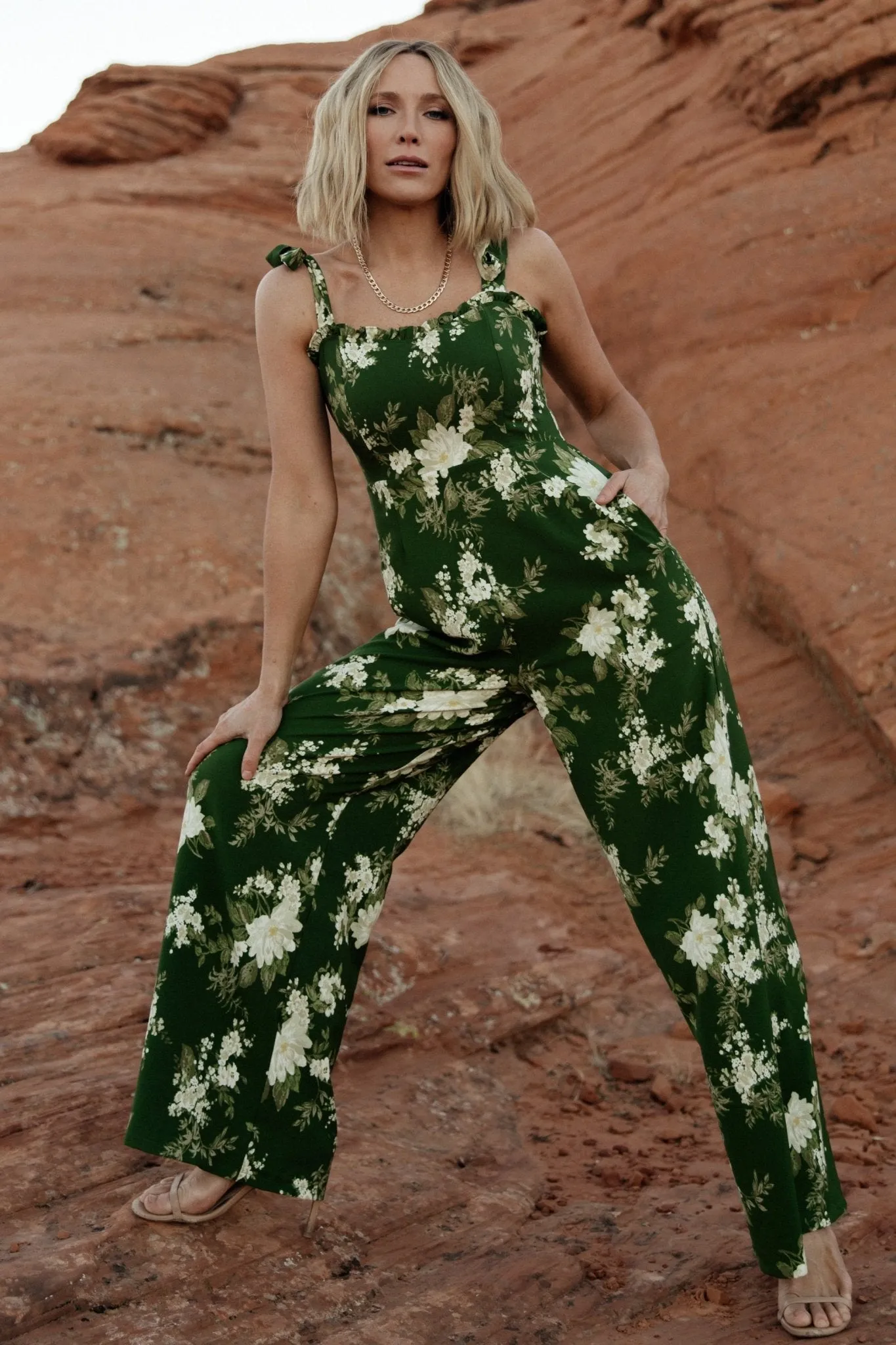 Naples Sleeveless Jumpsuit | Olive Multi sold by Baltic Born product image thumbnail 2