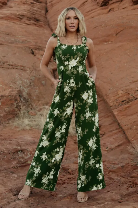 Naples Sleeveless Jumpsuit | Olive Multi sold by Baltic Born