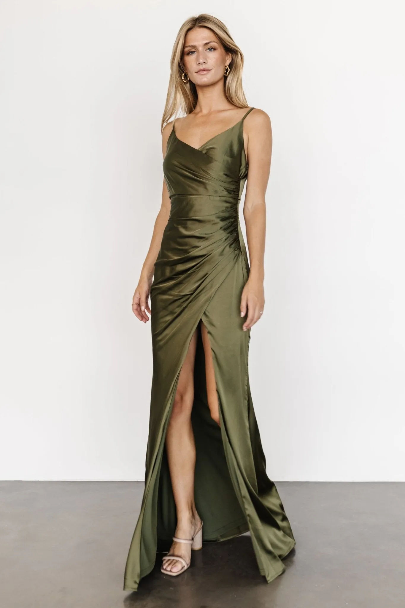 Monet Satin Gown | Olive sold by Baltic Born product image thumbnail 2