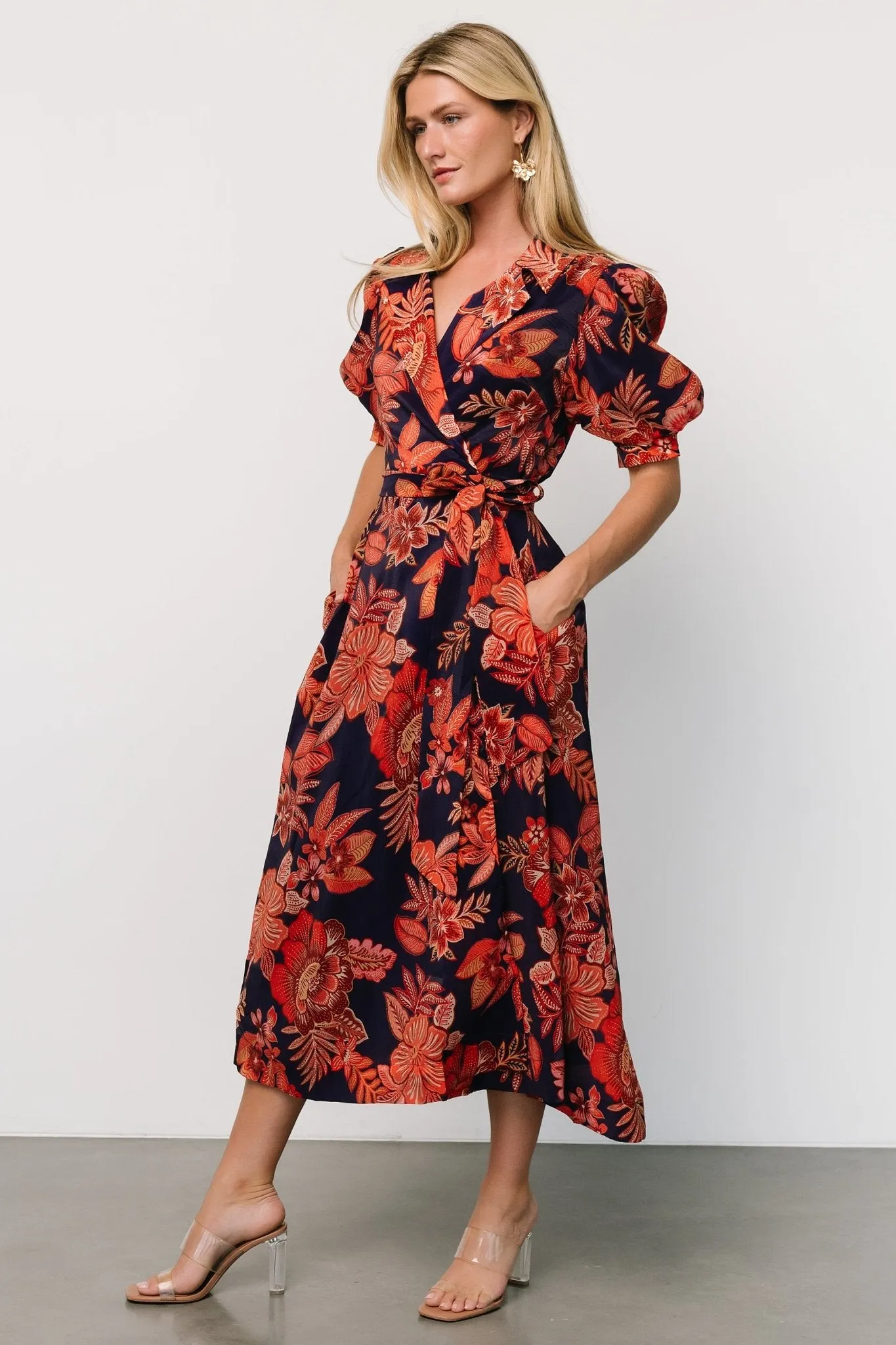 Potenza Wrap Dress | Navy + Rust sold by Baltic Born product image thumbnail 5