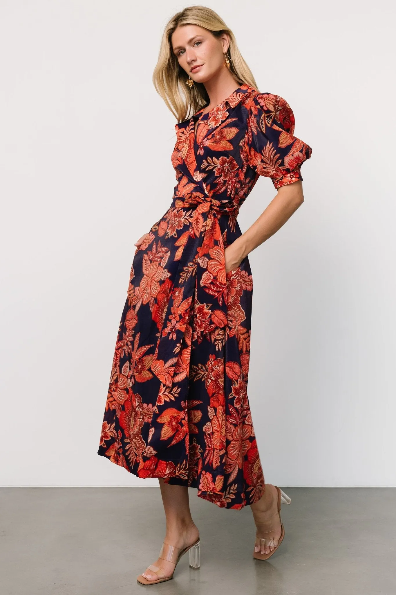 Potenza Wrap Dress | Navy + Rust sold by Baltic Born product image thumbnail 3
