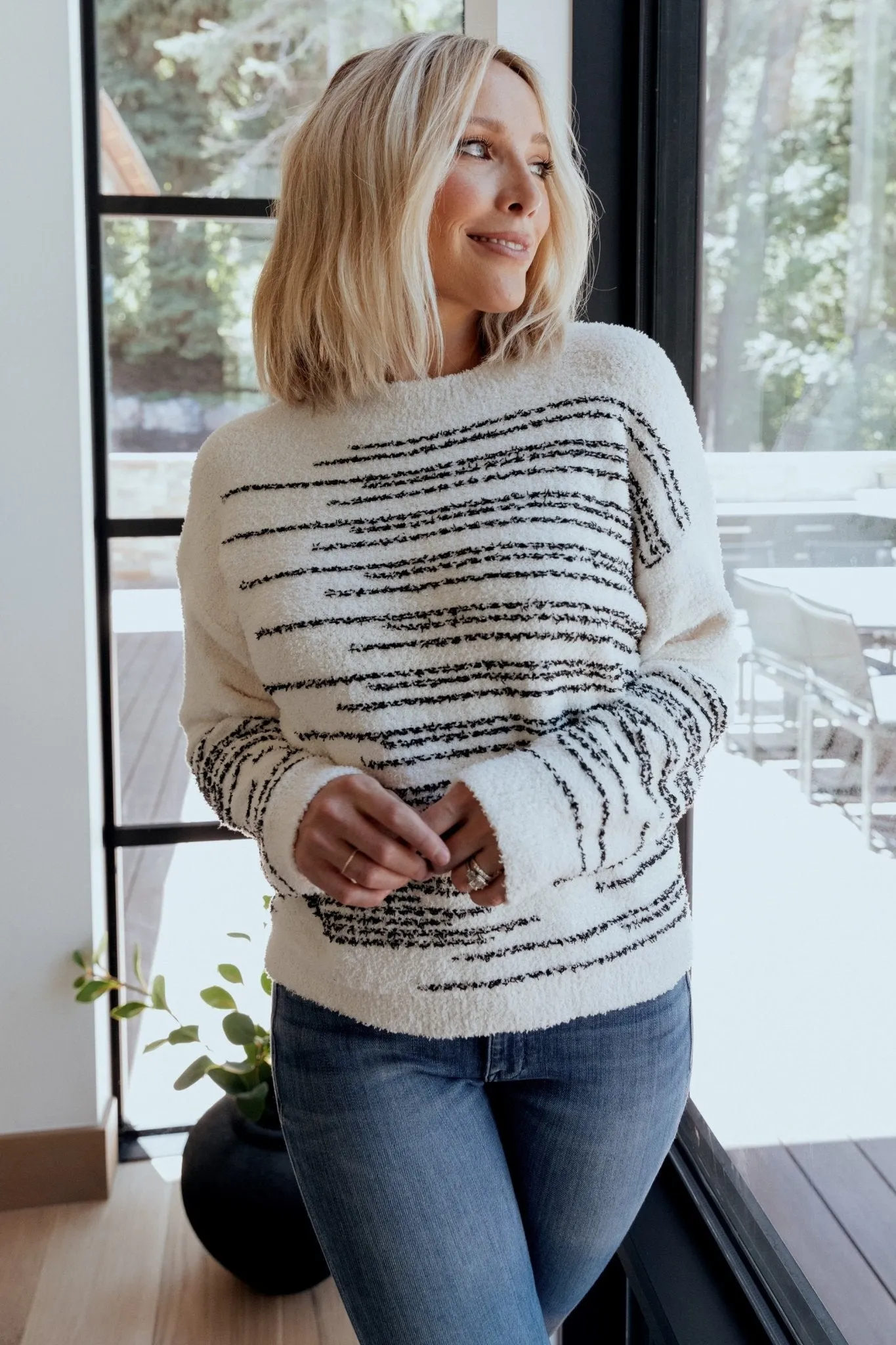 Jubes Geo Sweater | Black + Cream sold by Baltic Born product image thumbnail 3