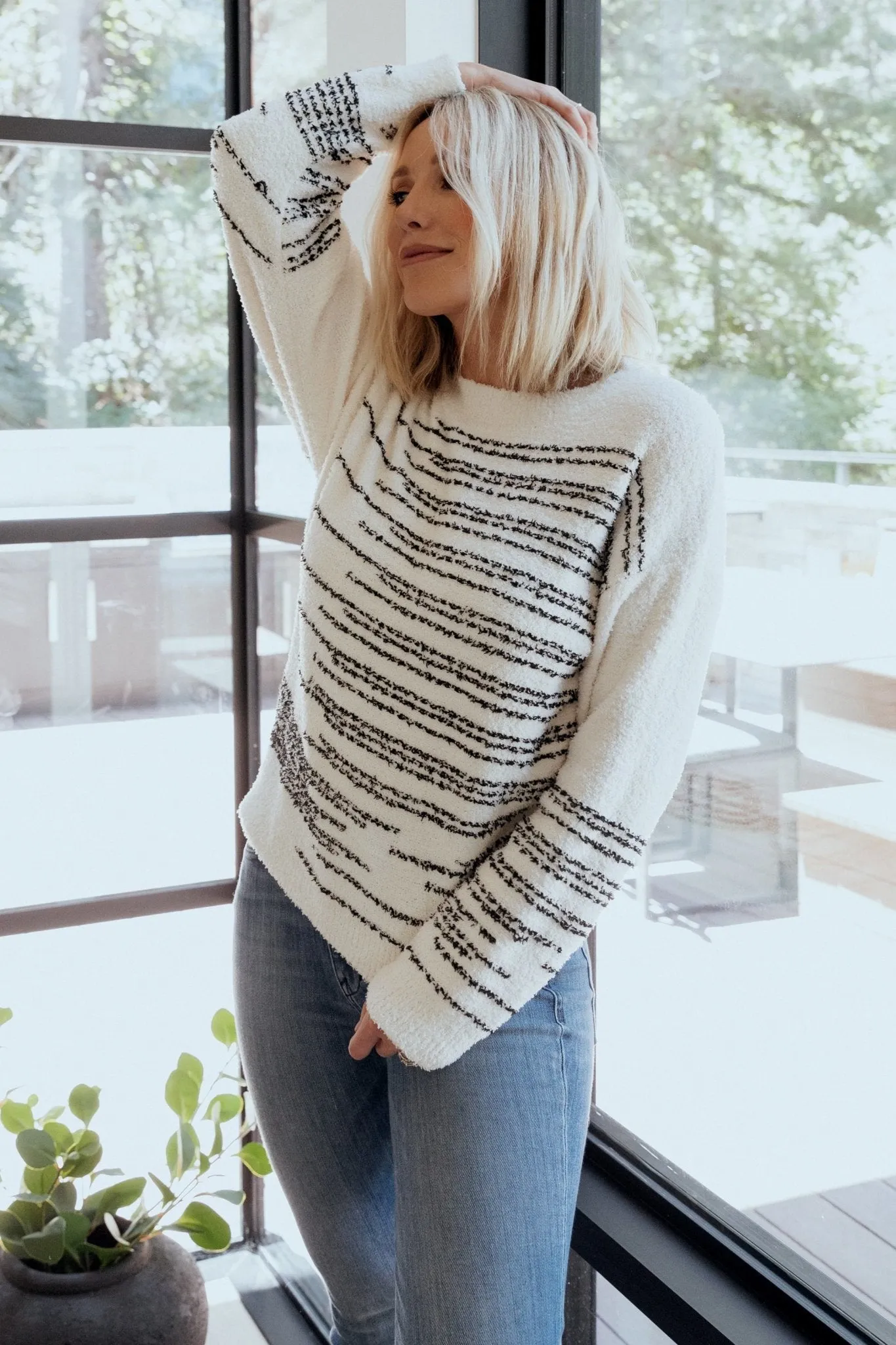Jubes Geo Sweater | Black + Cream sold by Baltic Born product image thumbnail 5