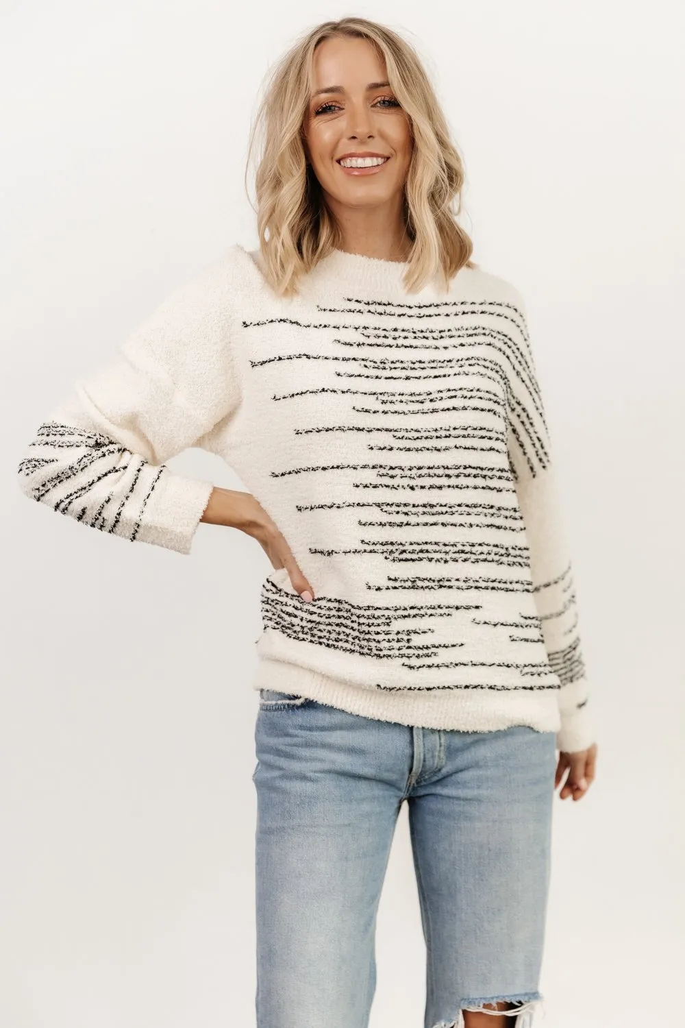 Jubes Geo Sweater | Black + Cream sold by Baltic Born product image thumbnail 2