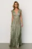 Arlene Shimmer Gown | Sage + Gold sold by Baltic Born