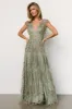 Arlene Shimmer Gown | Sage + Gold sold by Baltic Born