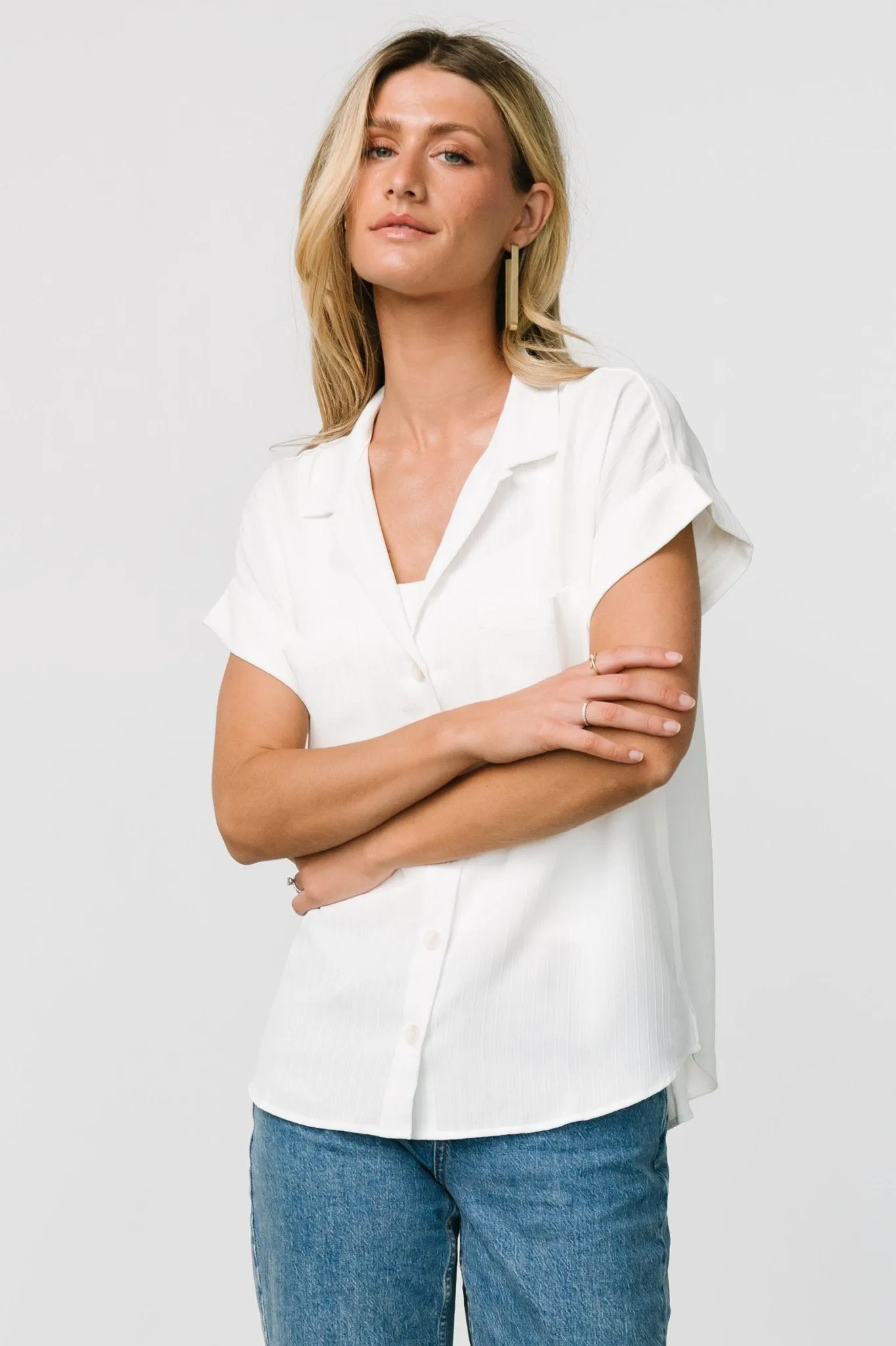 Shaylee Button Up Top | Off White sold by Baltic Born product image thumbnail 5