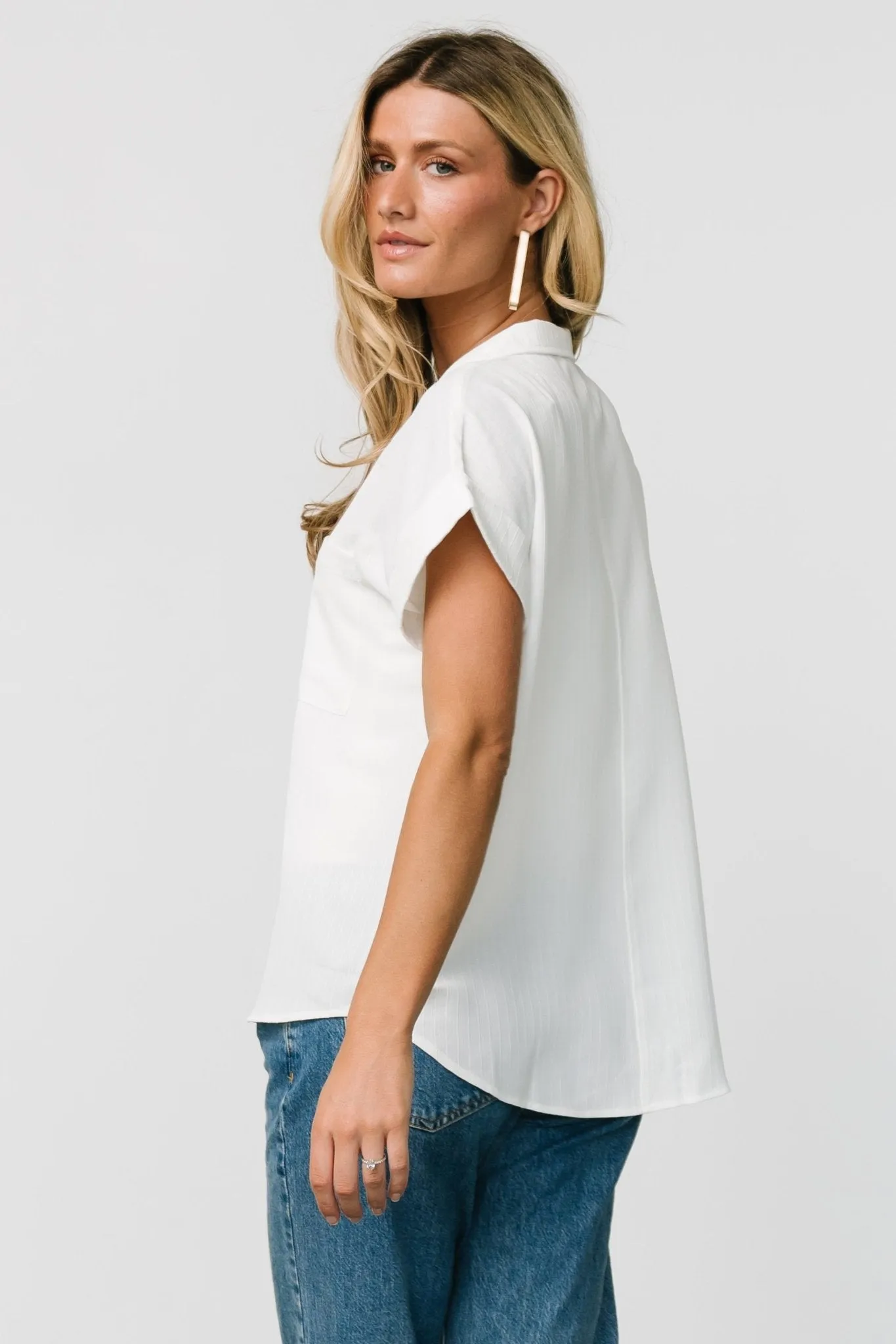 Shaylee Button Up Top | Off White sold by Baltic Born product image thumbnail 2