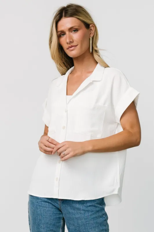 Shaylee Button Up Top | Off White sold by Baltic Born