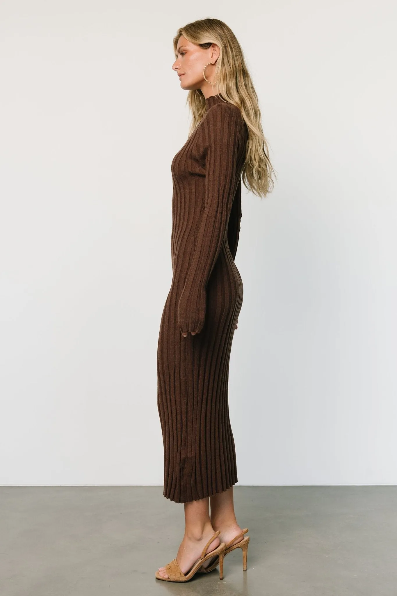 Oliver Ribbed Sweater Dress | Chocolate sold by Baltic Born product image thumbnail 5