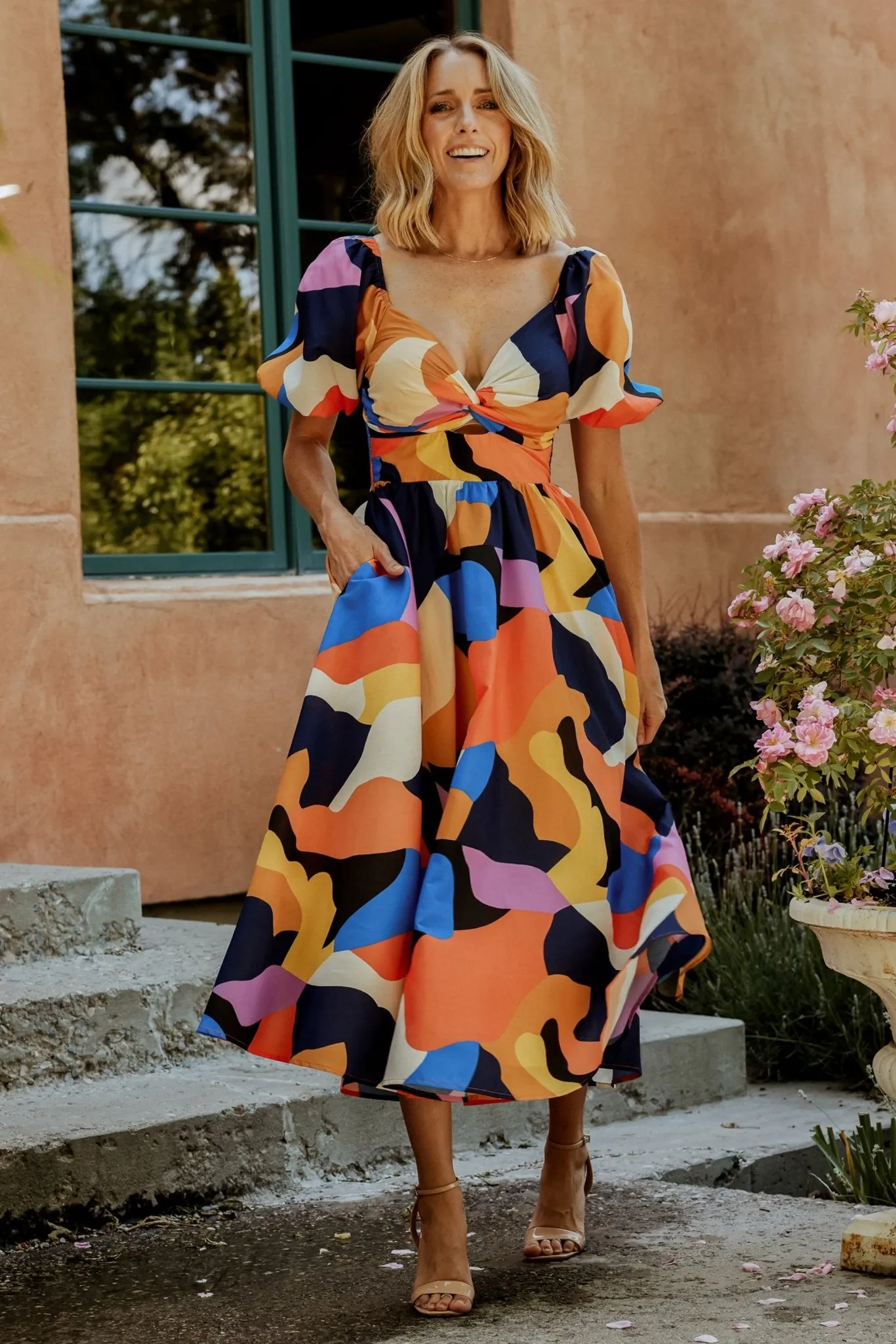 Lola Midi Dress | Rust + Navy Multi sold by Baltic Born product image thumbnail 5