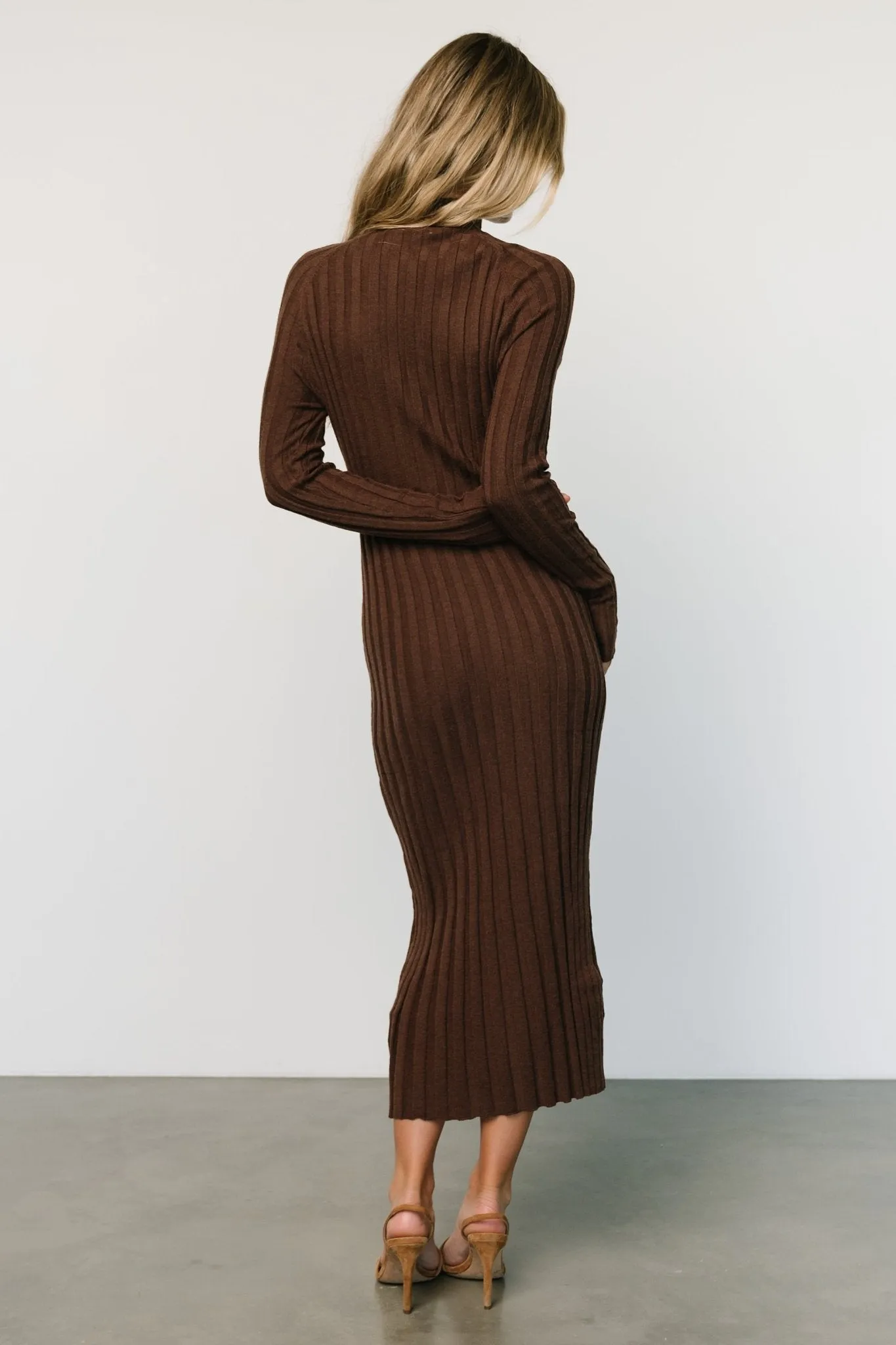 Oliver Ribbed Sweater Dress | Chocolate sold by Baltic Born product image thumbnail 4
