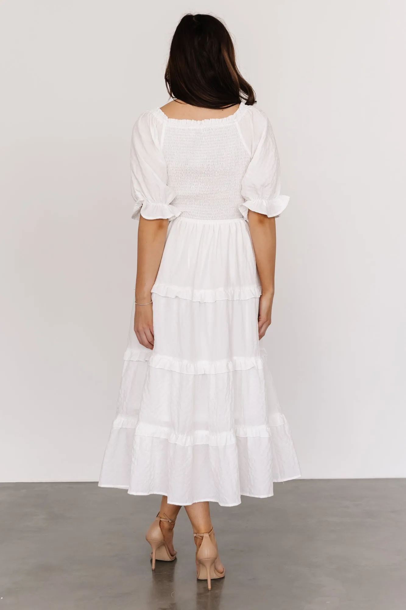 Katie Smocked Midi Dress | Off White sold by Baltic Born product image thumbnail 4