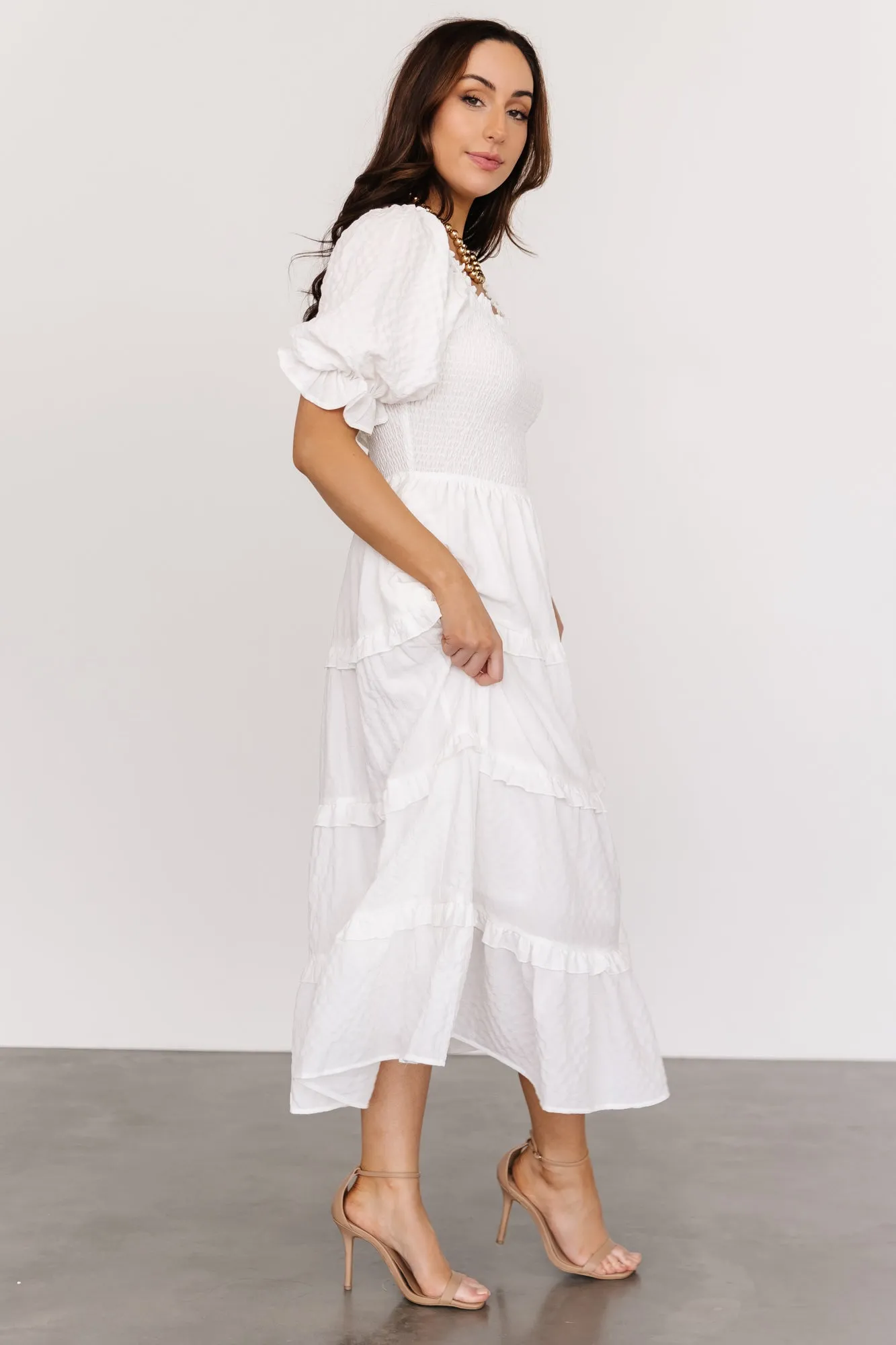 Katie Smocked Midi Dress | Off White sold by Baltic Born product image thumbnail 3