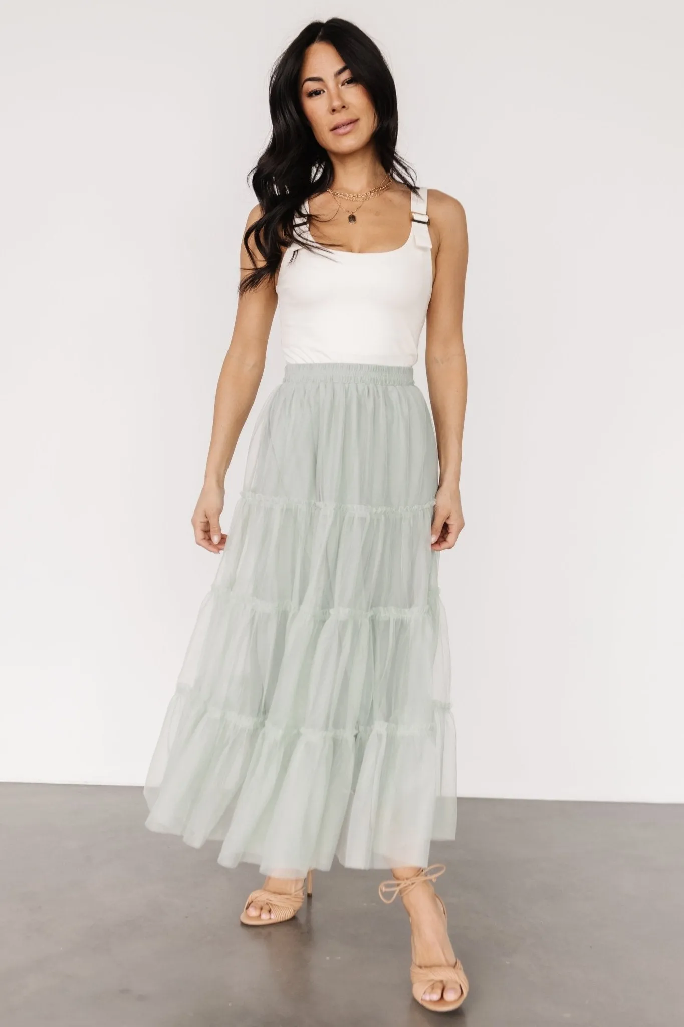 Galena Tulle Skirt | Light Sage sold by Baltic Born