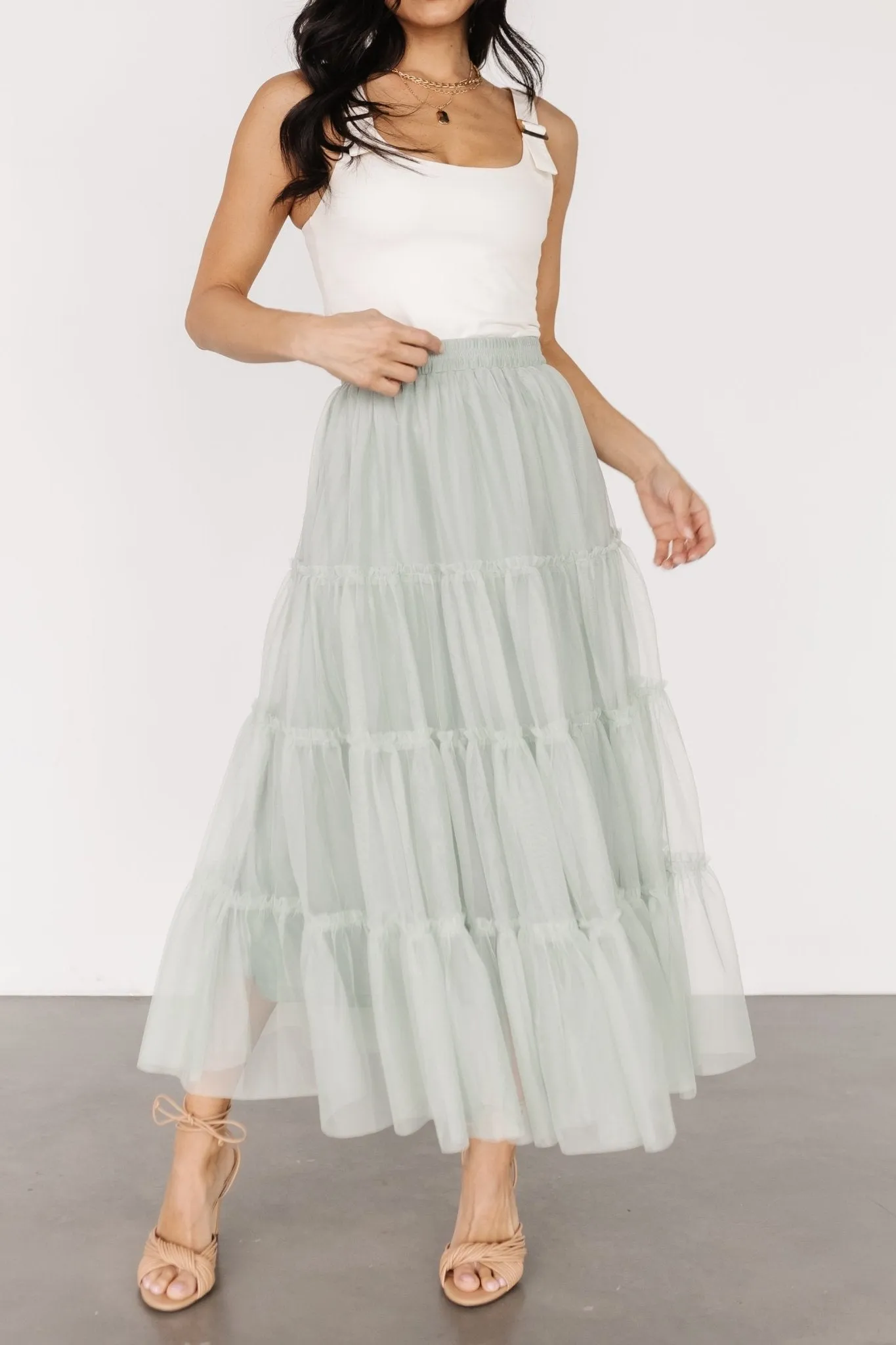 Galena Tulle Skirt | Light Sage sold by Baltic Born product image thumbnail 2