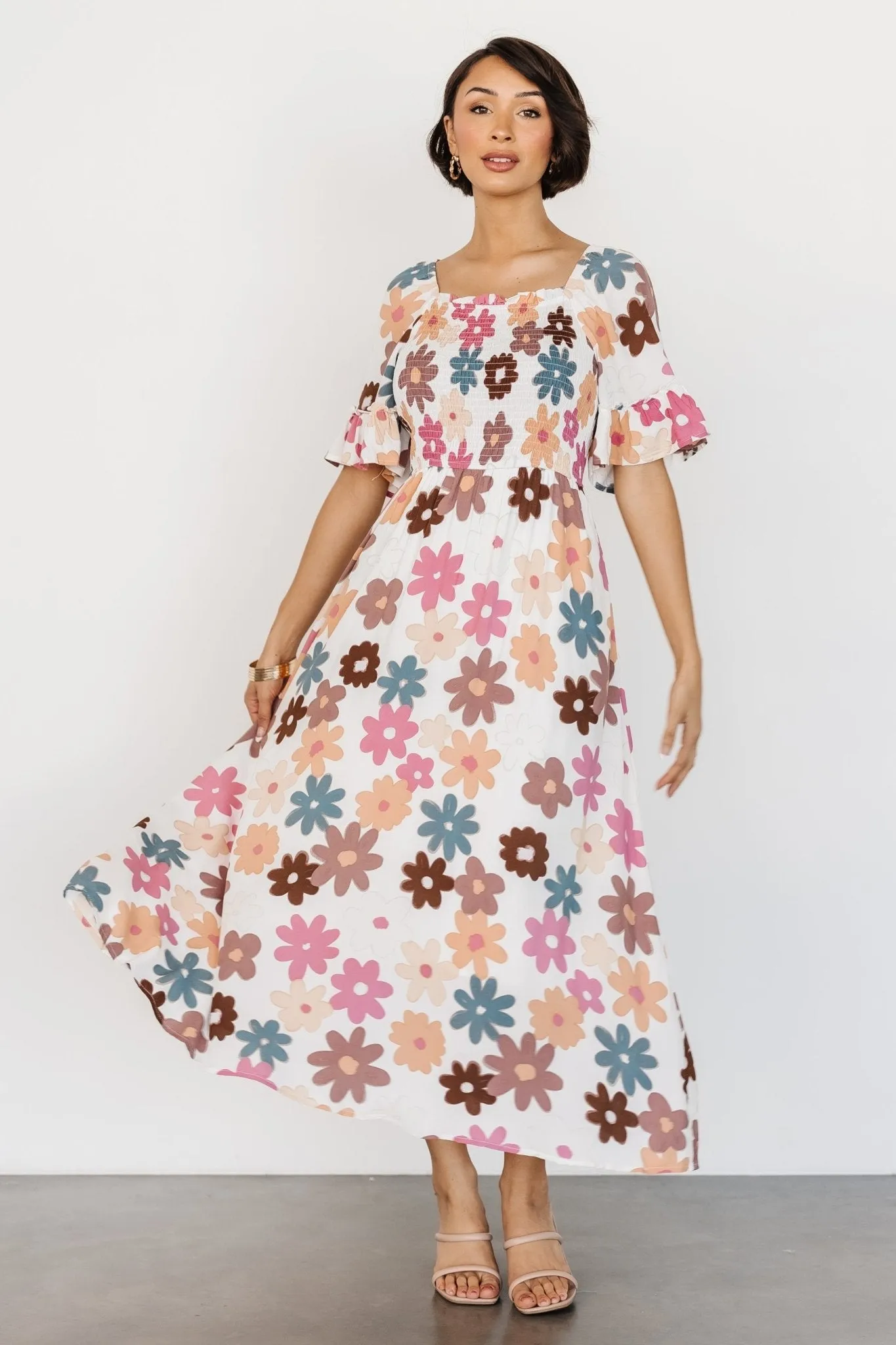 Murdock Midi Dress | White Multi Floral sold by Baltic Born product image thumbnail 5