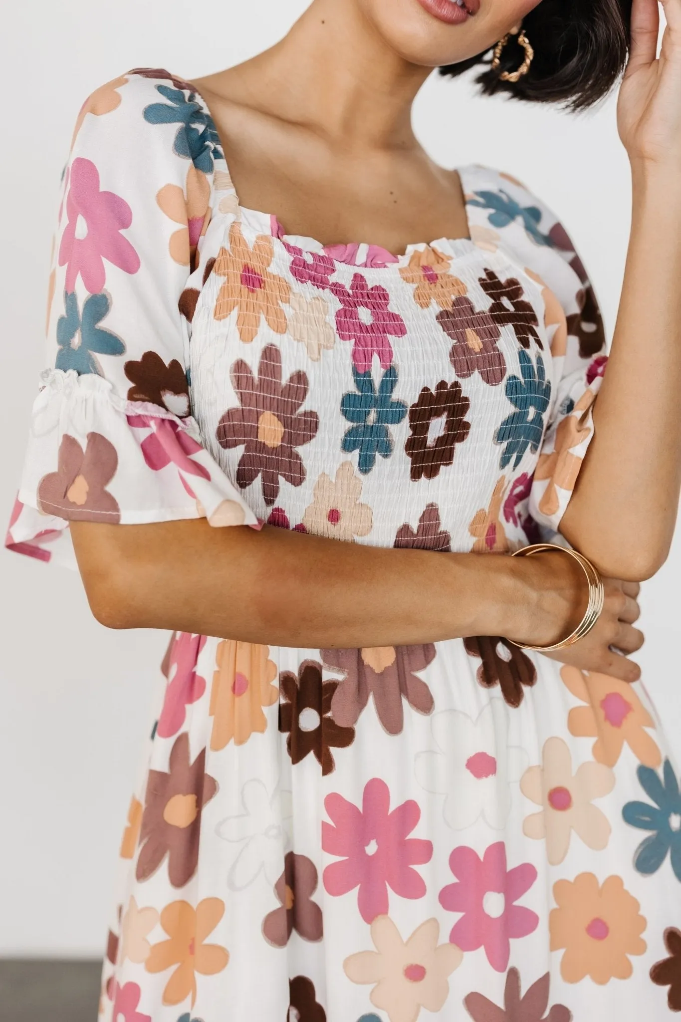 Murdock Midi Dress | White Multi Floral sold by Baltic Born product image thumbnail 2