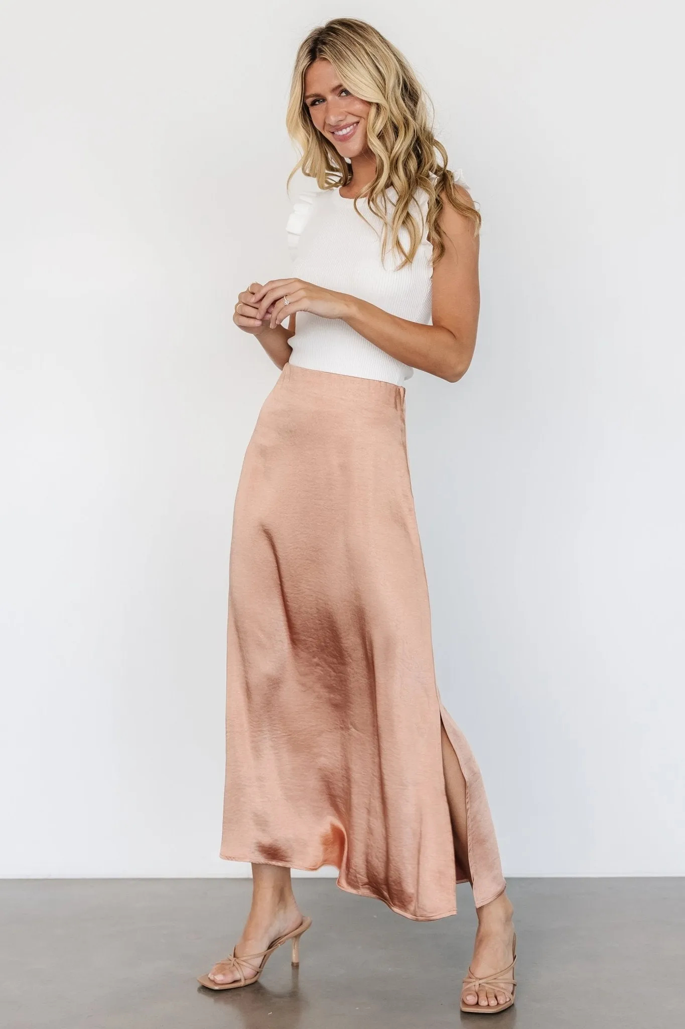 Dominga Satin Skirt | Light Copper sold by Baltic Born product image thumbnail 2