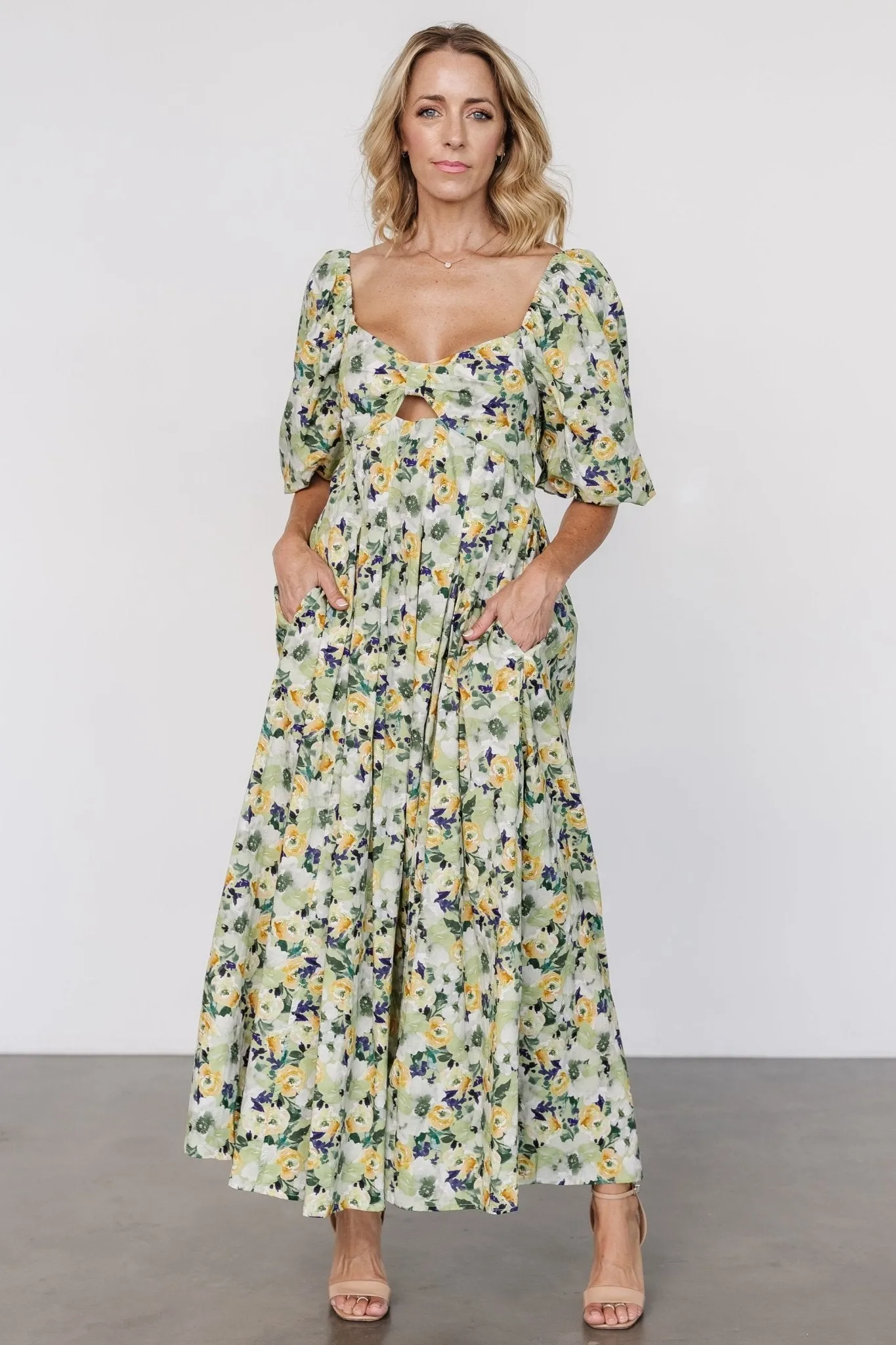 Brielle Maxi Dress | Green Floral sold by Baltic Born