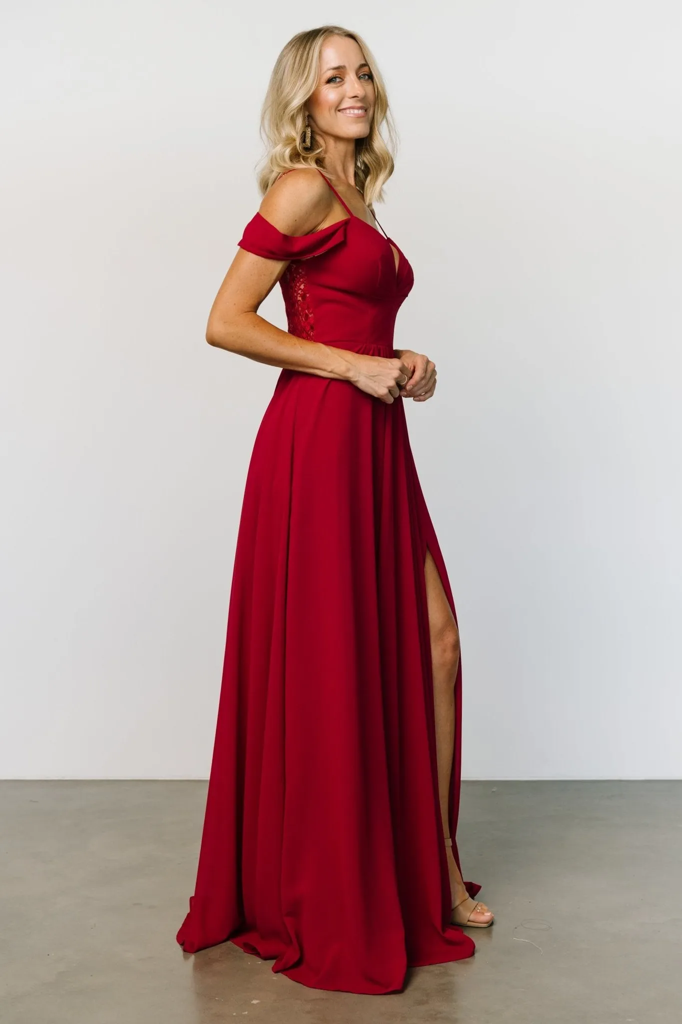 Bianca Lace Maxi Dress | Crimson sold by Baltic Born product image thumbnail 3