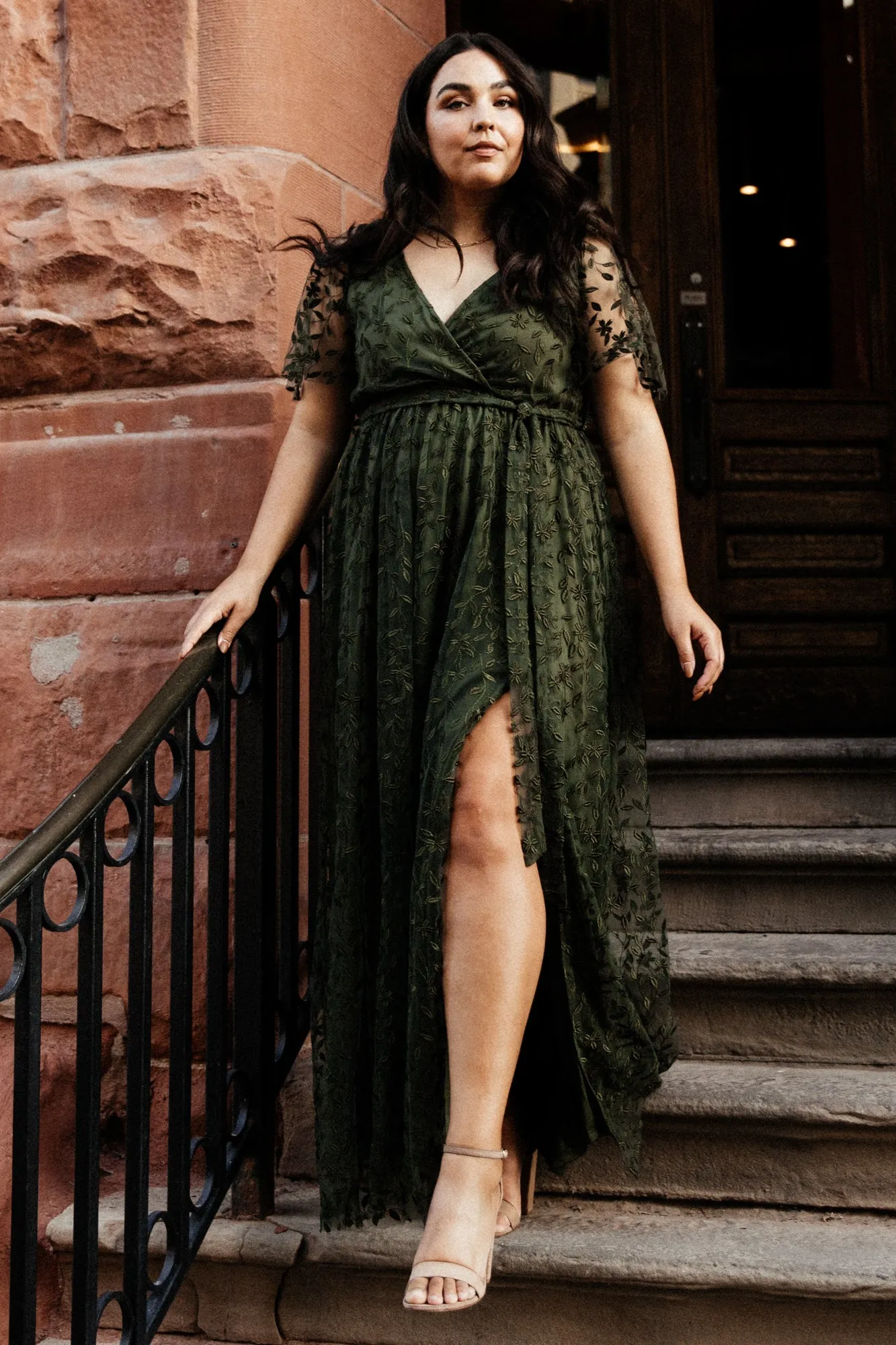 Marseille Embossed Maxi Dress | Olive sold by Baltic Born