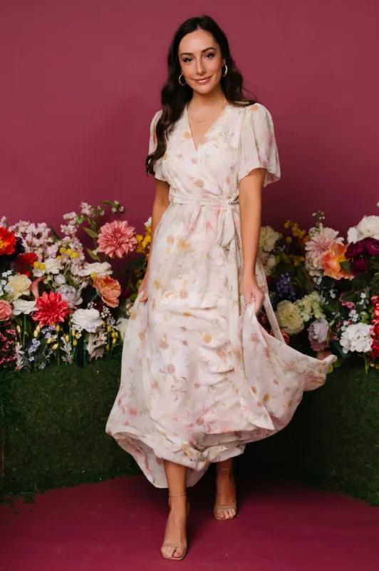 Enya Maxi Dress | Blush Floral sold by Baltic Born