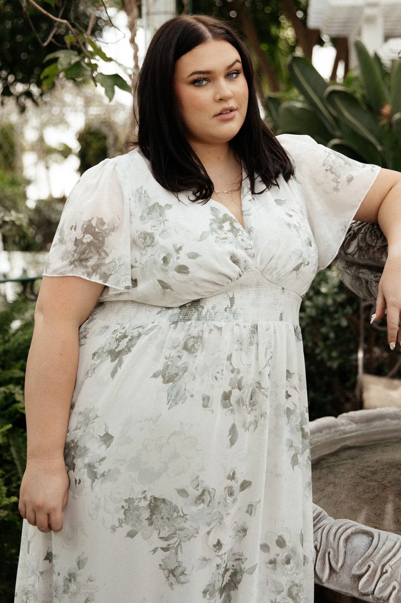 Alexandria Smocked Maxi Dress | Dusty Sage Floral sold by Baltic Born product image thumbnail 4