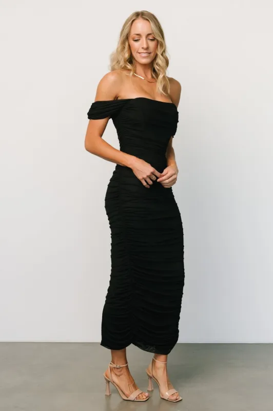Alessandra Mesh Midi Dress | Black sold by Baltic Born
