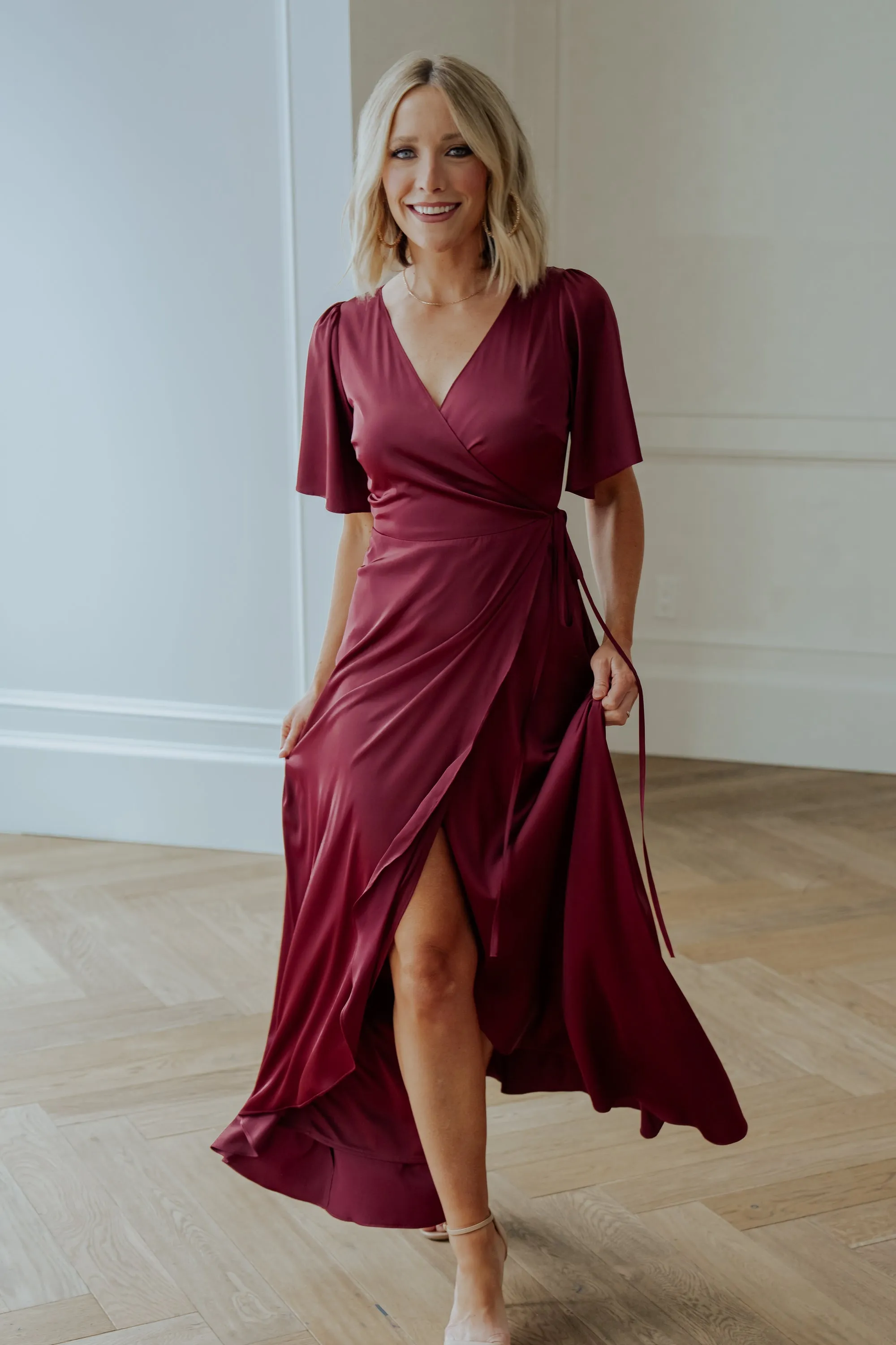 Vara Satin Maxi Wrap Dress | Mulberry sold by Baltic Born product image thumbnail 2
