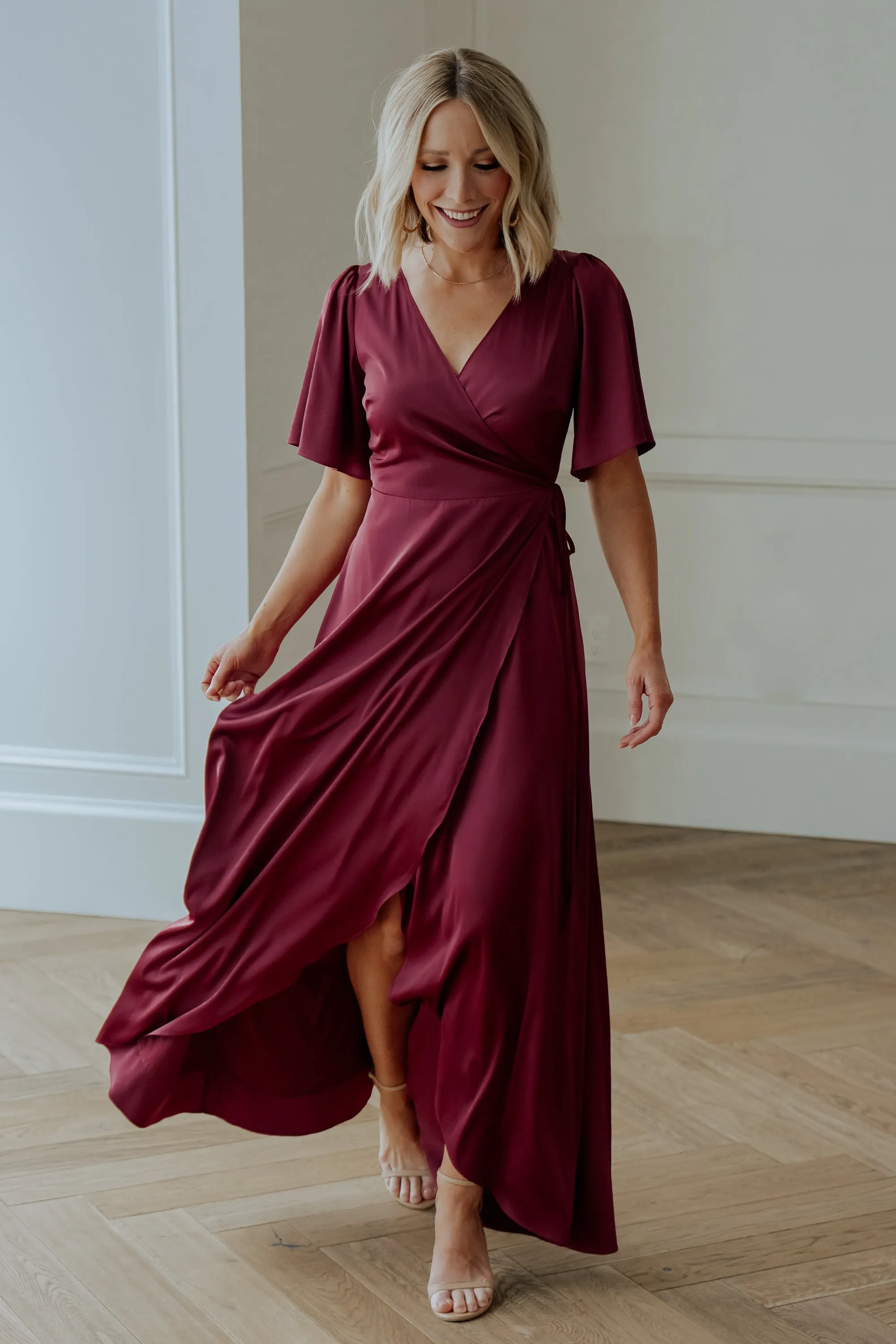 Vara Satin Maxi Wrap Dress | Mulberry sold by Baltic Born product image thumbnail 5