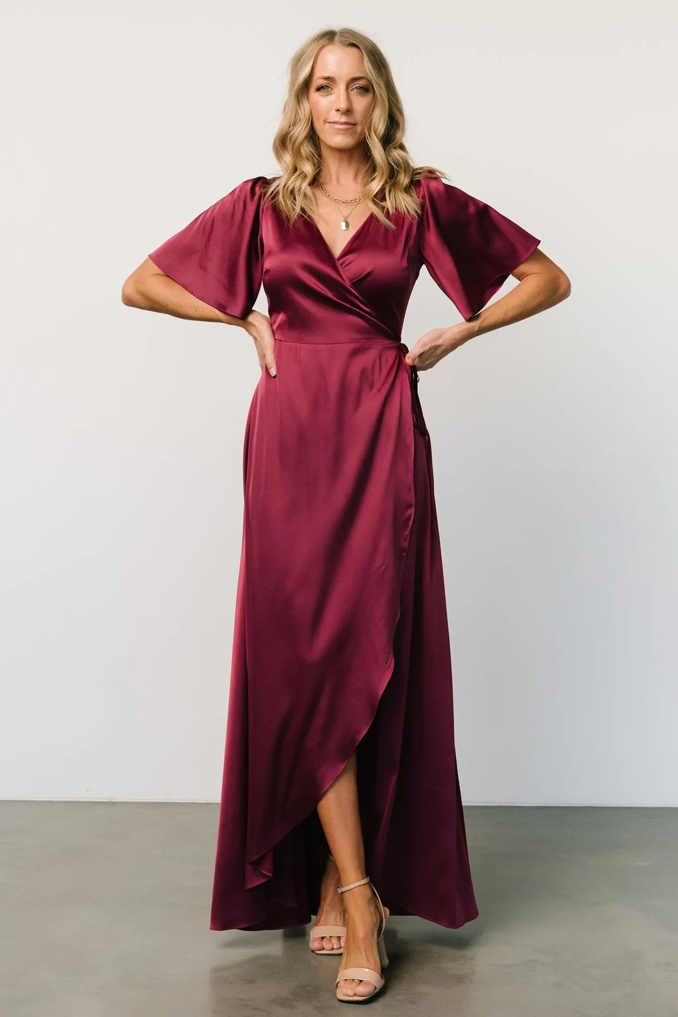 Vara Satin Maxi Wrap Dress | Mulberry sold by Baltic Born product image thumbnail 3
