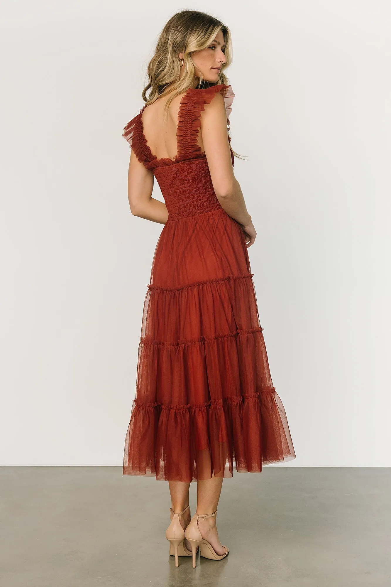 Emma Smocked Tulle Dress | Oxblood sold by Baltic Born product image thumbnail 4